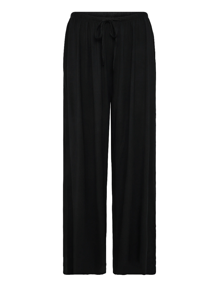 Gina Tricot - Soft wide loungewear trousers - pyjama pants - black (9000) - 0