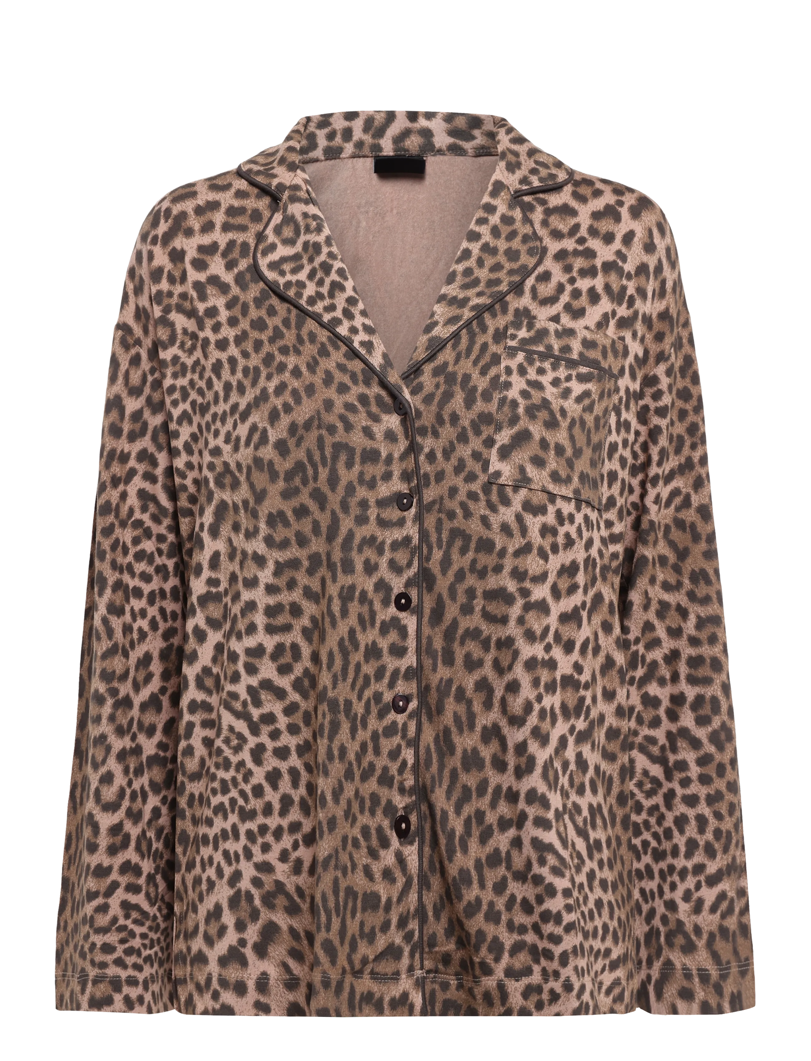 Gina Tricot Soft pyjamas shirt - Bluser & Skjorter - LEOPARD / beige