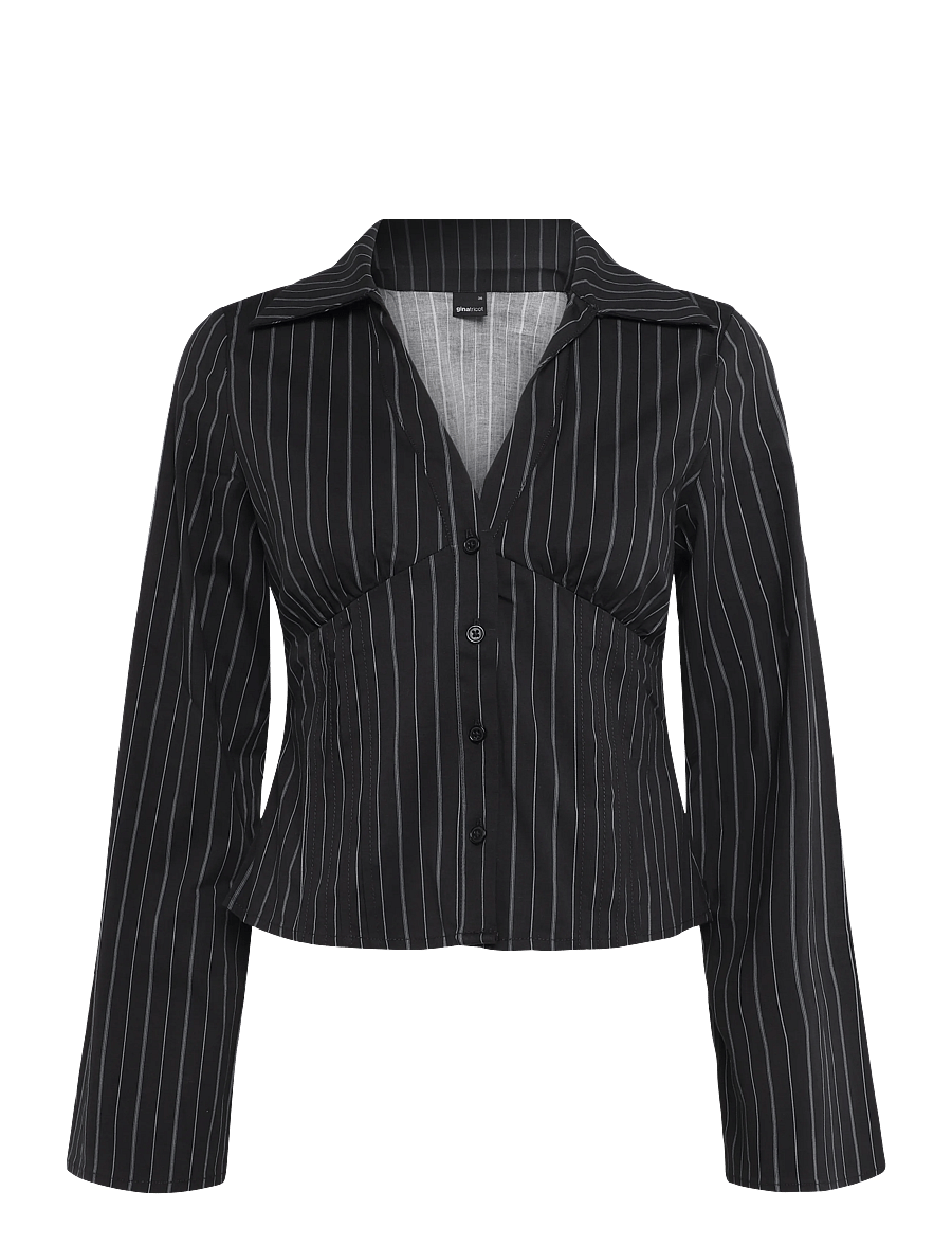 Gina Tricot - Shaped shirt - langärmlige hemden - navy pinstripe - 0