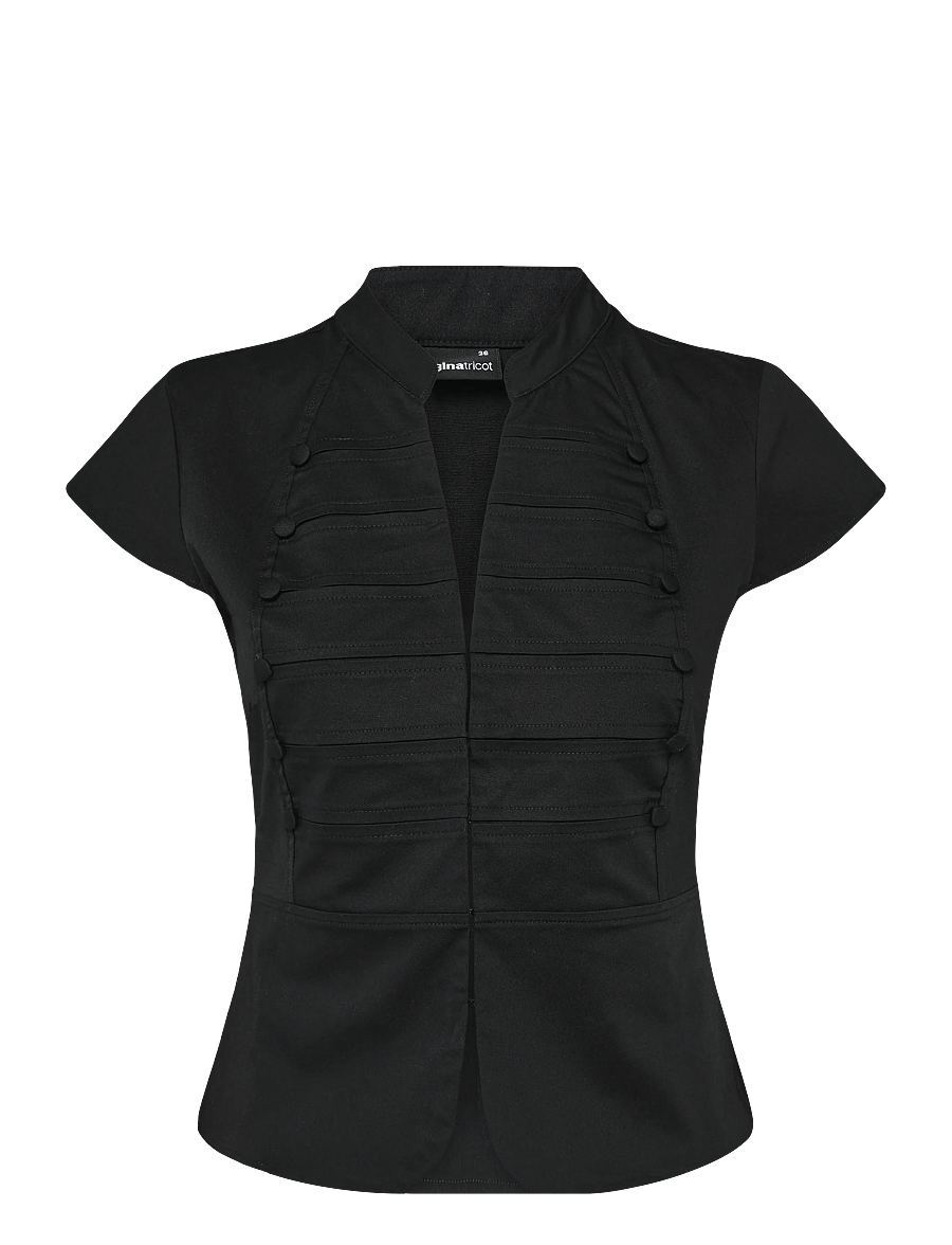 Gina Tricot - Shaped utility top - lühikeste varrukatega särgid - black (9000) - 1