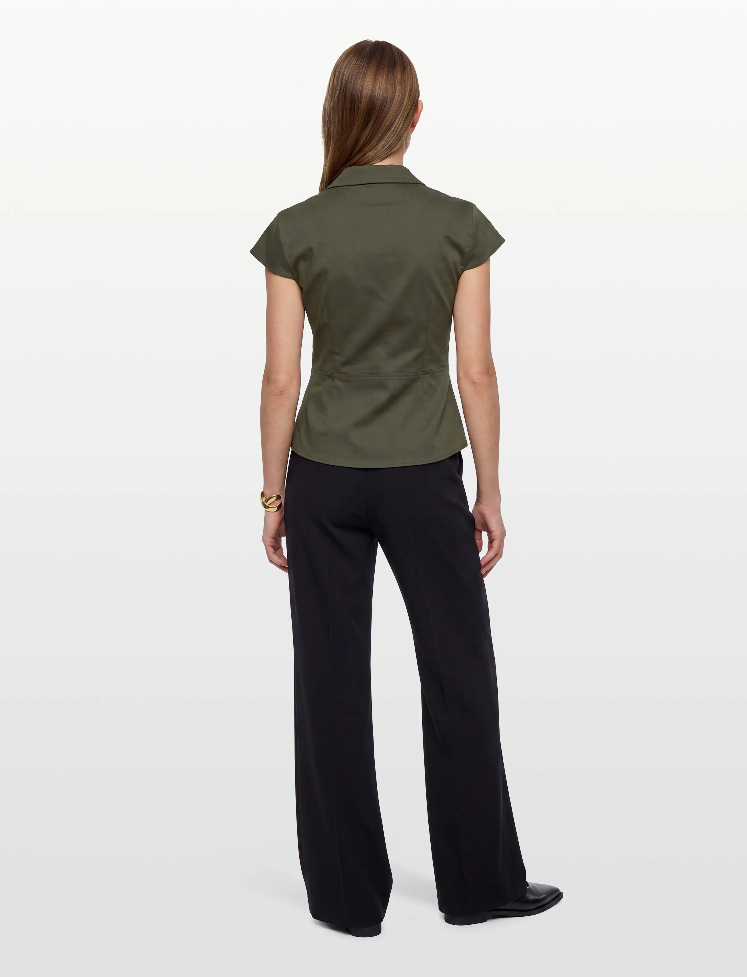 Gina Tricot - Shaped utility top - kortærmede skjorter - khaki (7260) - 4