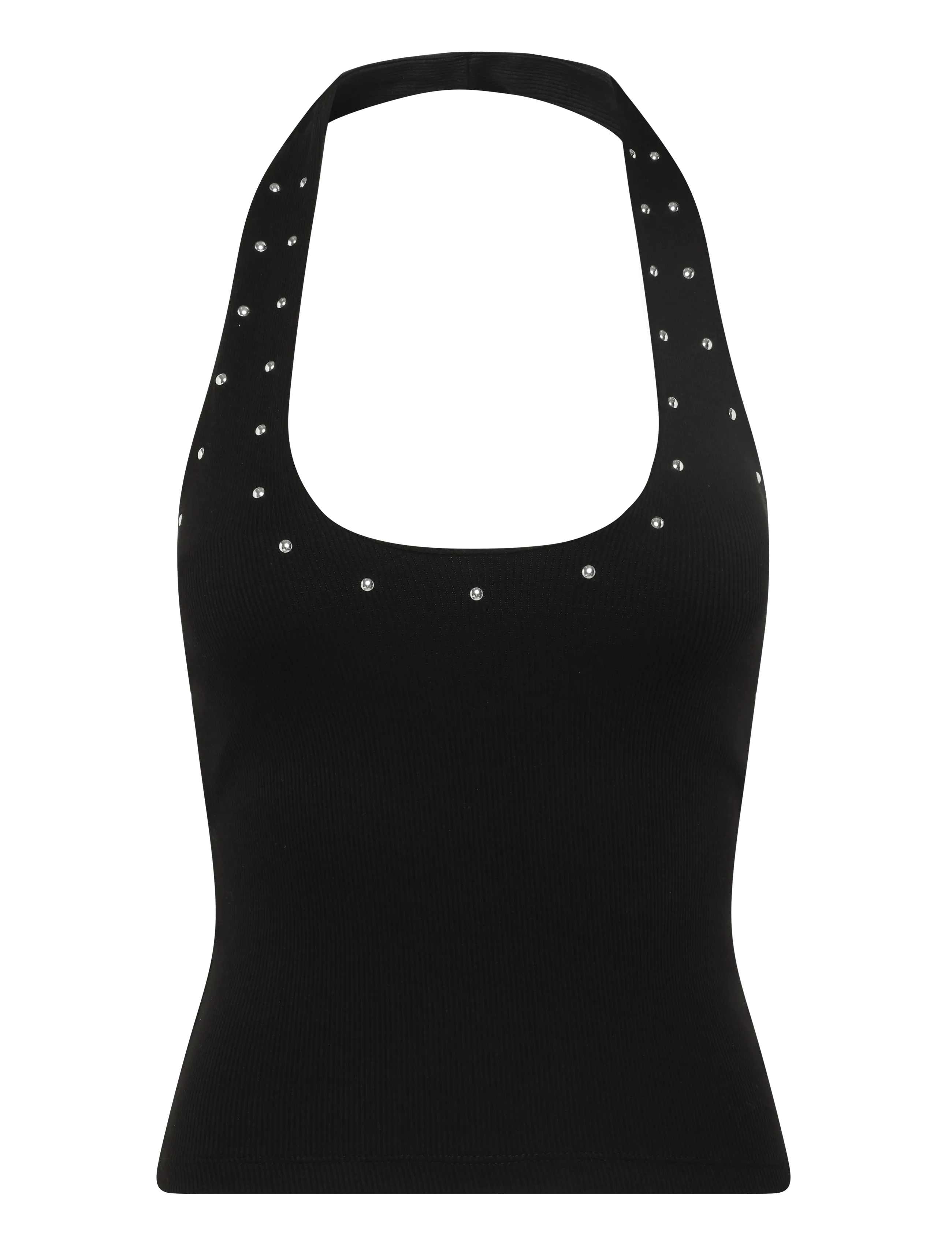 Gina Tricot Studded halterneck top - Vaatteet - BLACK (9000) / black