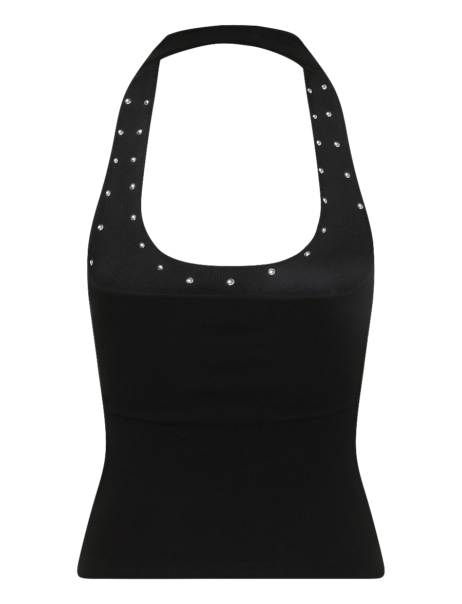Gina Tricot - Studded halterneck top - Ärmellose tops - black (9000) - 1
