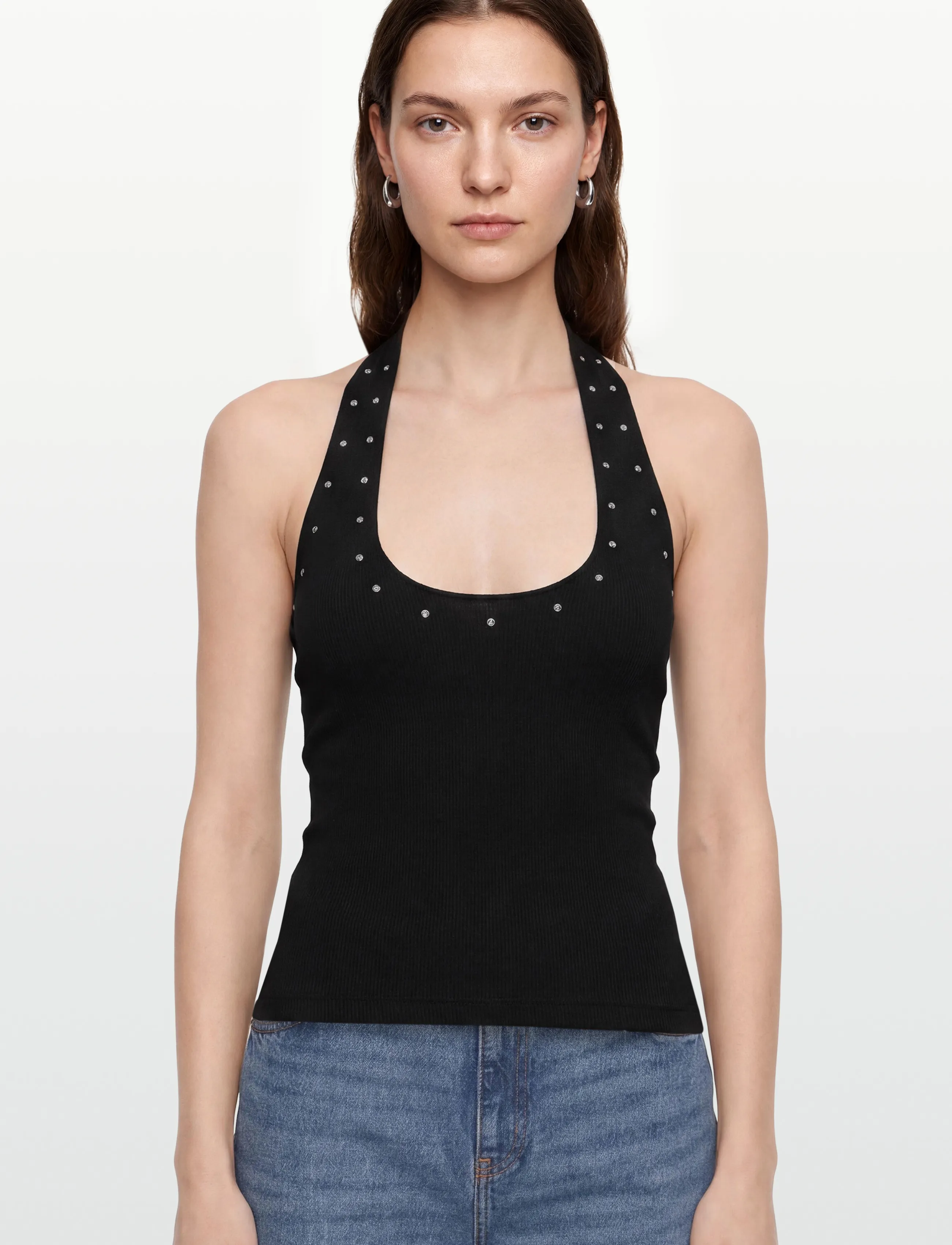 Gina Tricot - Studded halterneck top - sleeveless tops - black (9000) - 3