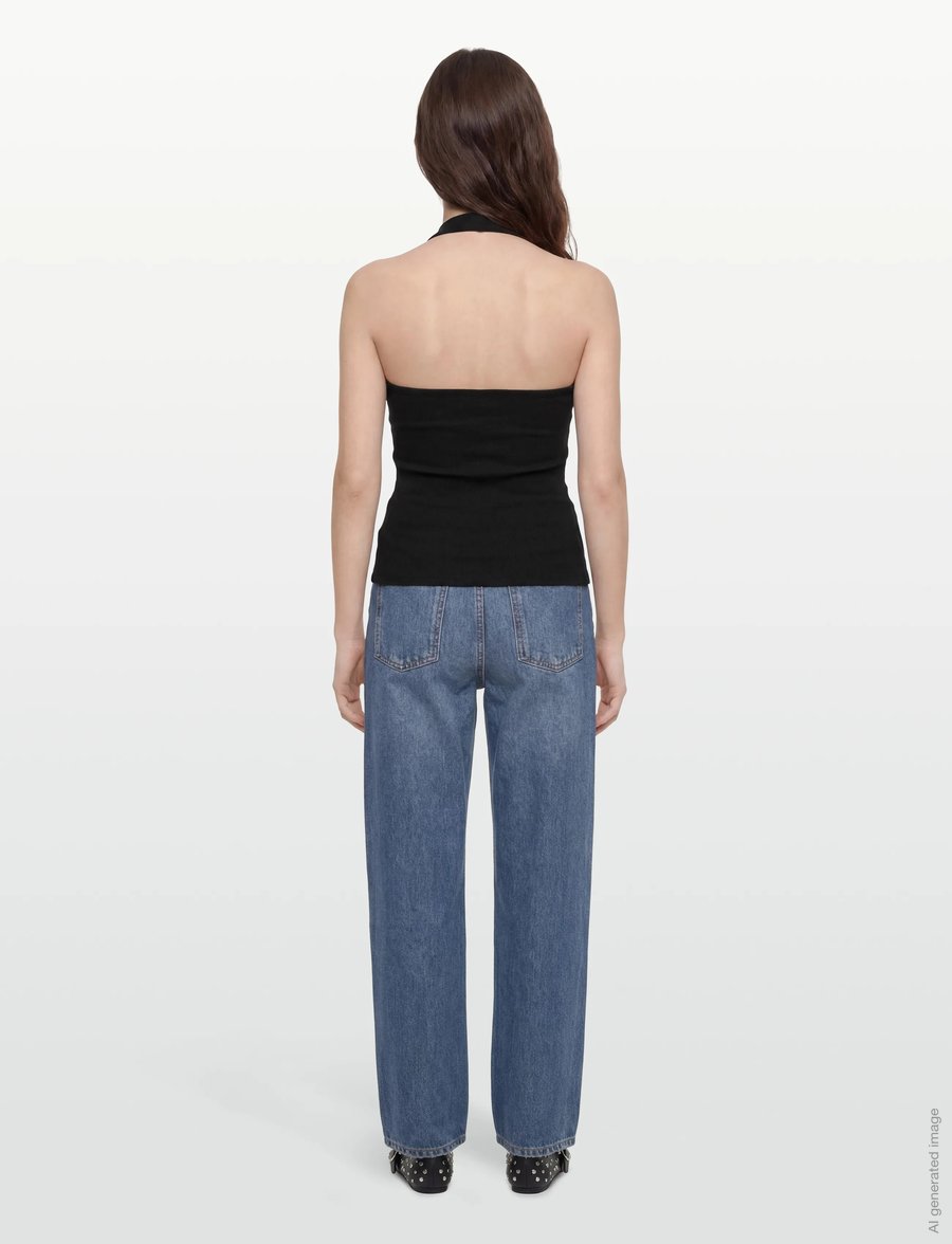 Gina Tricot - Studded halterneck top - tanktops - black (9000) - 4