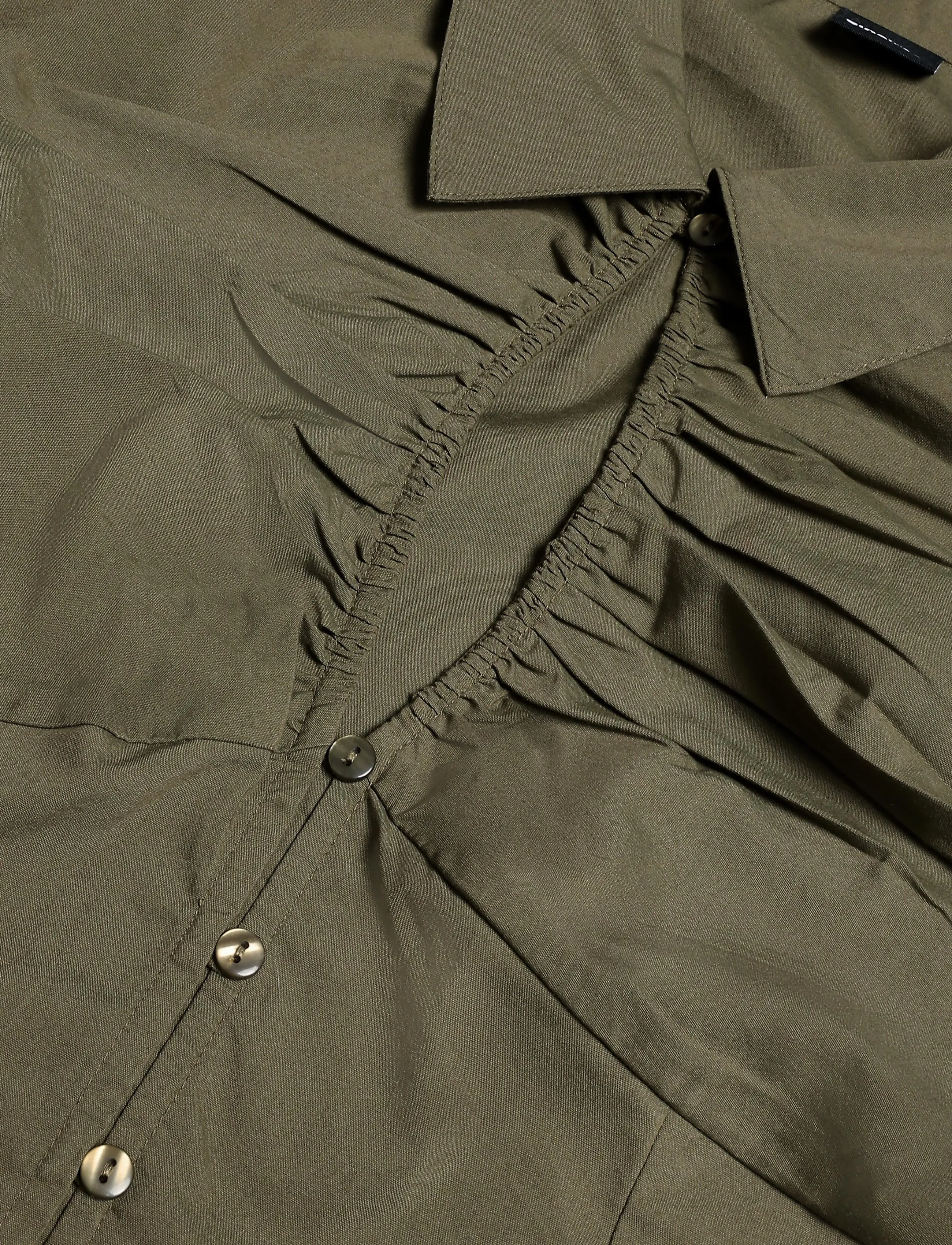Gina Tricot - Keyhole long sleeve shirt - langärmlige hemden - khaki (7260) - 2