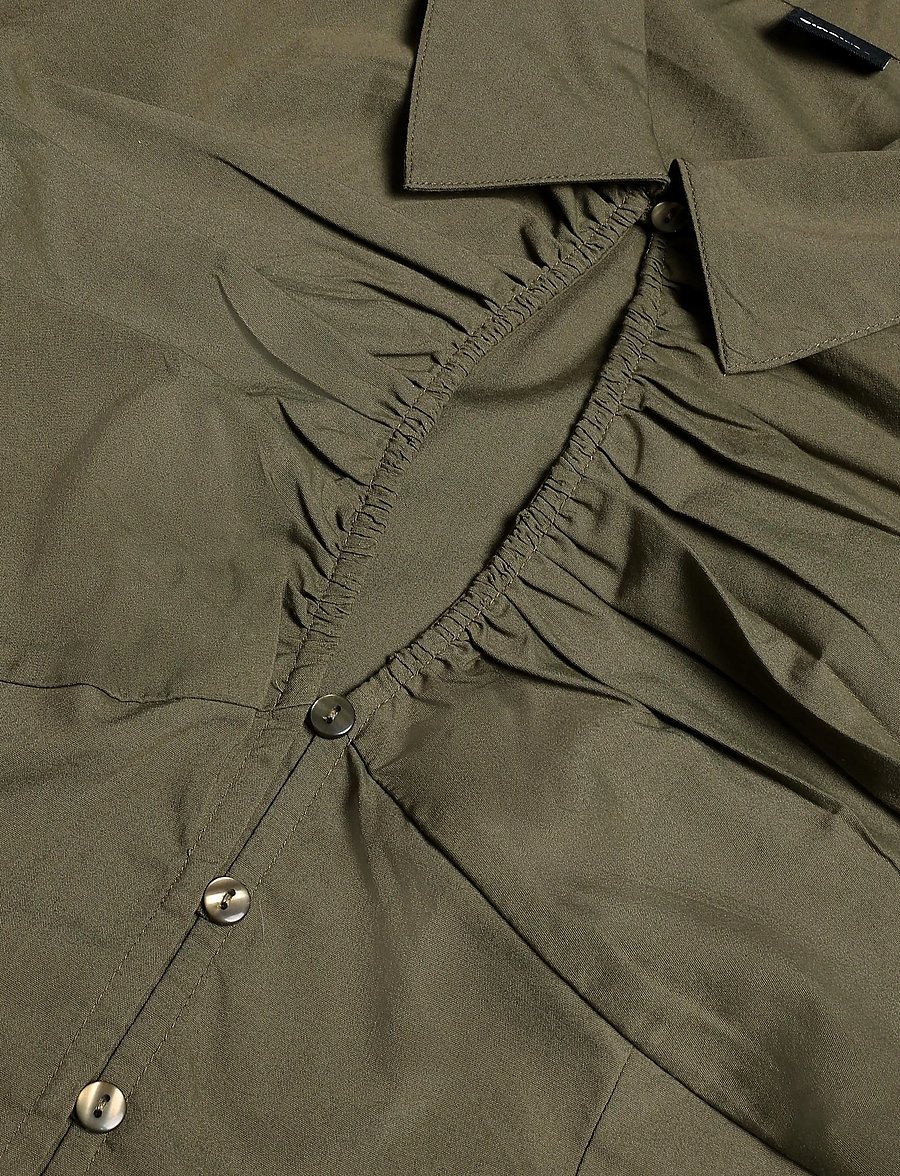 Gina Tricot - Keyhole long sleeve shirt - langärmlige hemden - khaki (7260) - 2