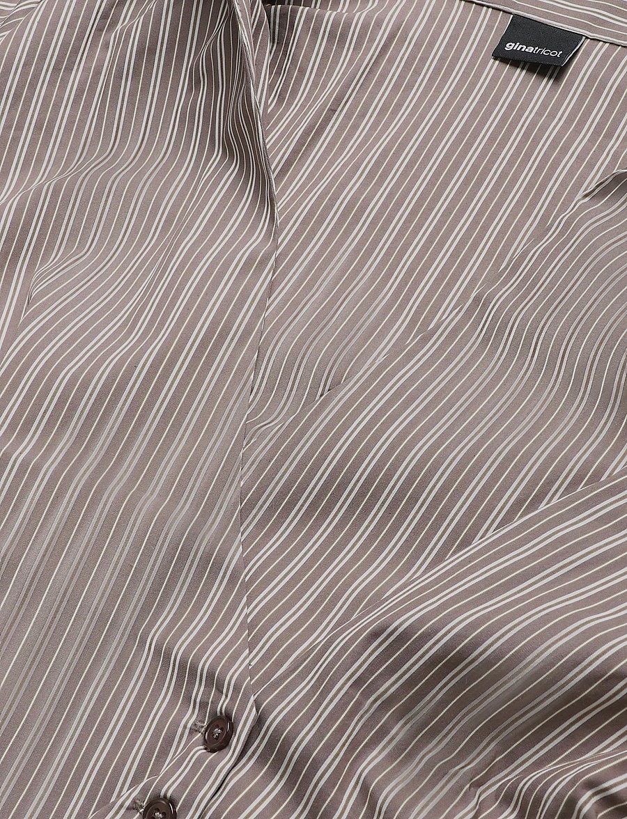 Gina Tricot - Wrap shirt - langärmlige hemden - beige stripe - 2