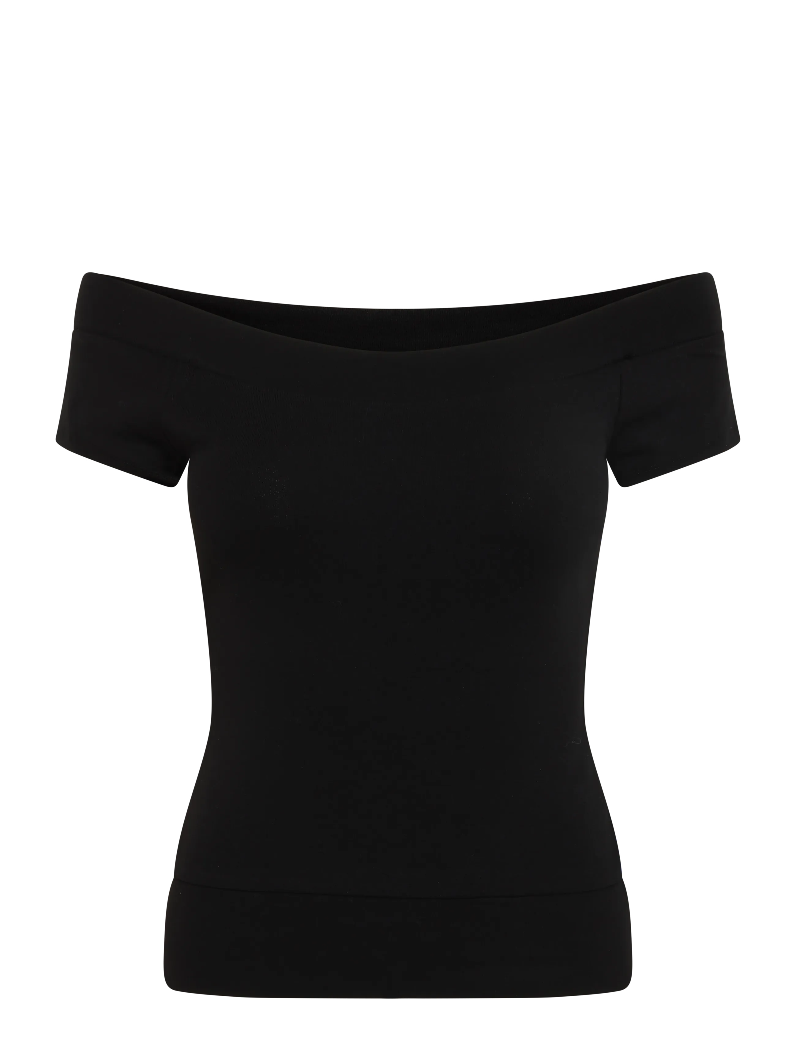 Gina Tricot Wide neck top - T-shirts - BLACK (9000) / black