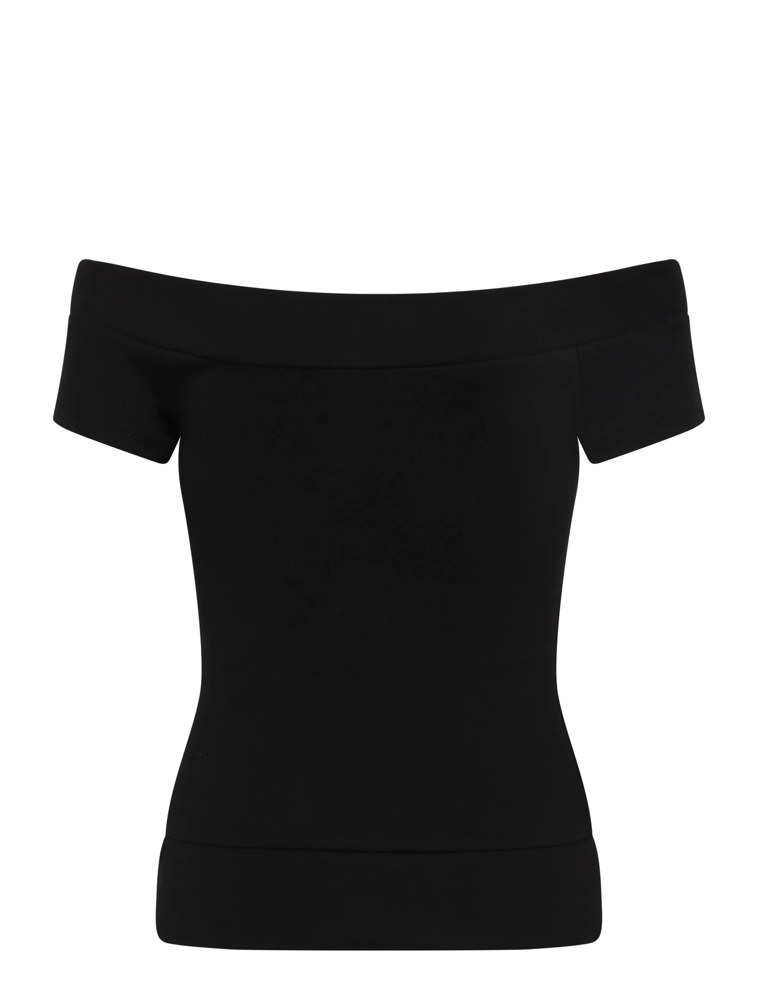 Gina Tricot - Wide neck top - t-shirts - black (9000) - 1