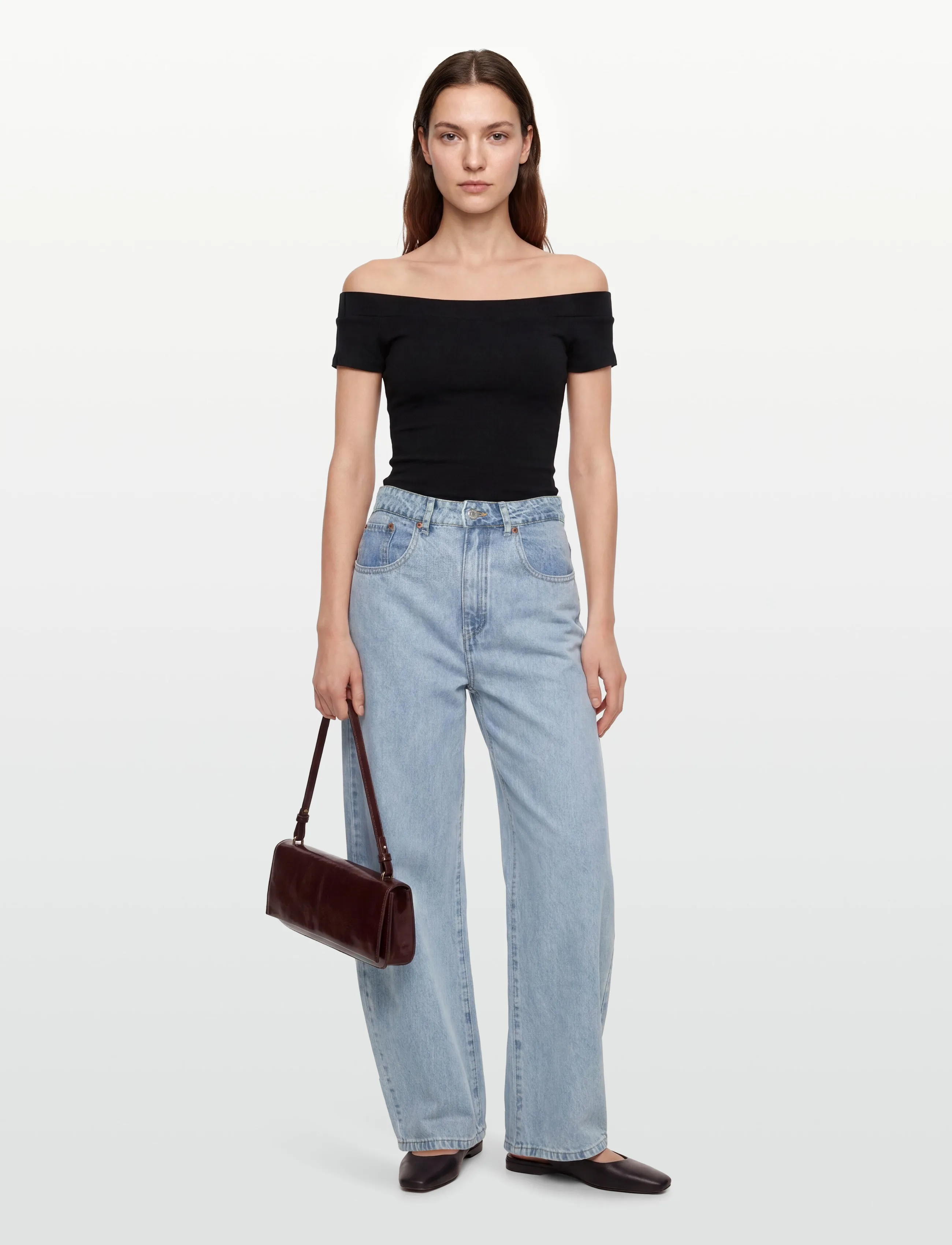 Gina Tricot Wide neck top - T-shirts & Toppe - BLACK (9000) / black