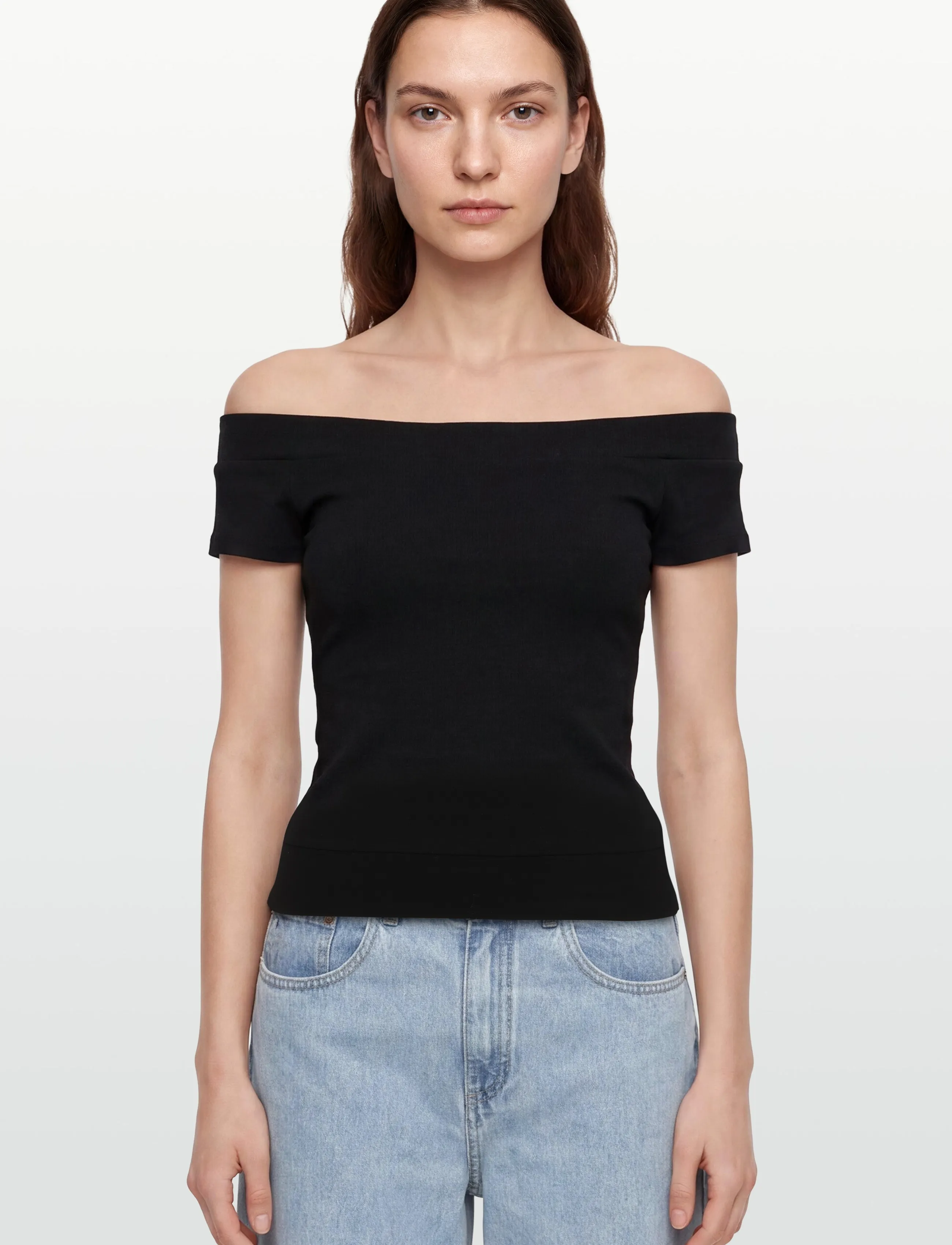 Gina Tricot - Wide neck top - t-shirts - black (9000) - 3