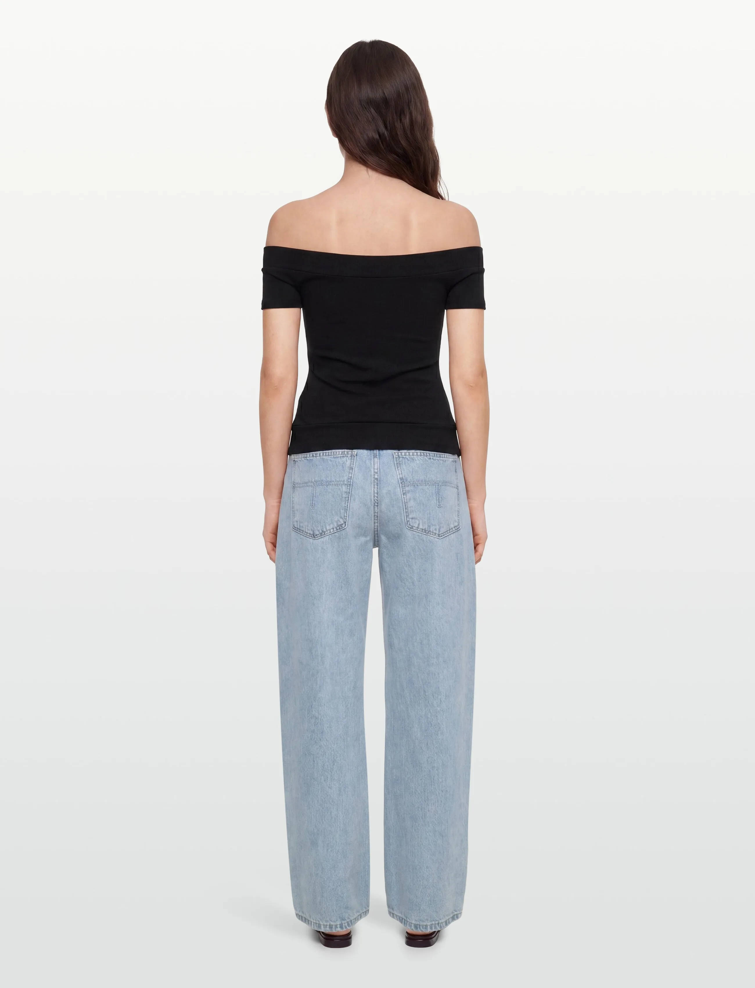 Gina Tricot - Wide neck top - t-shirts - black (9000) - 4