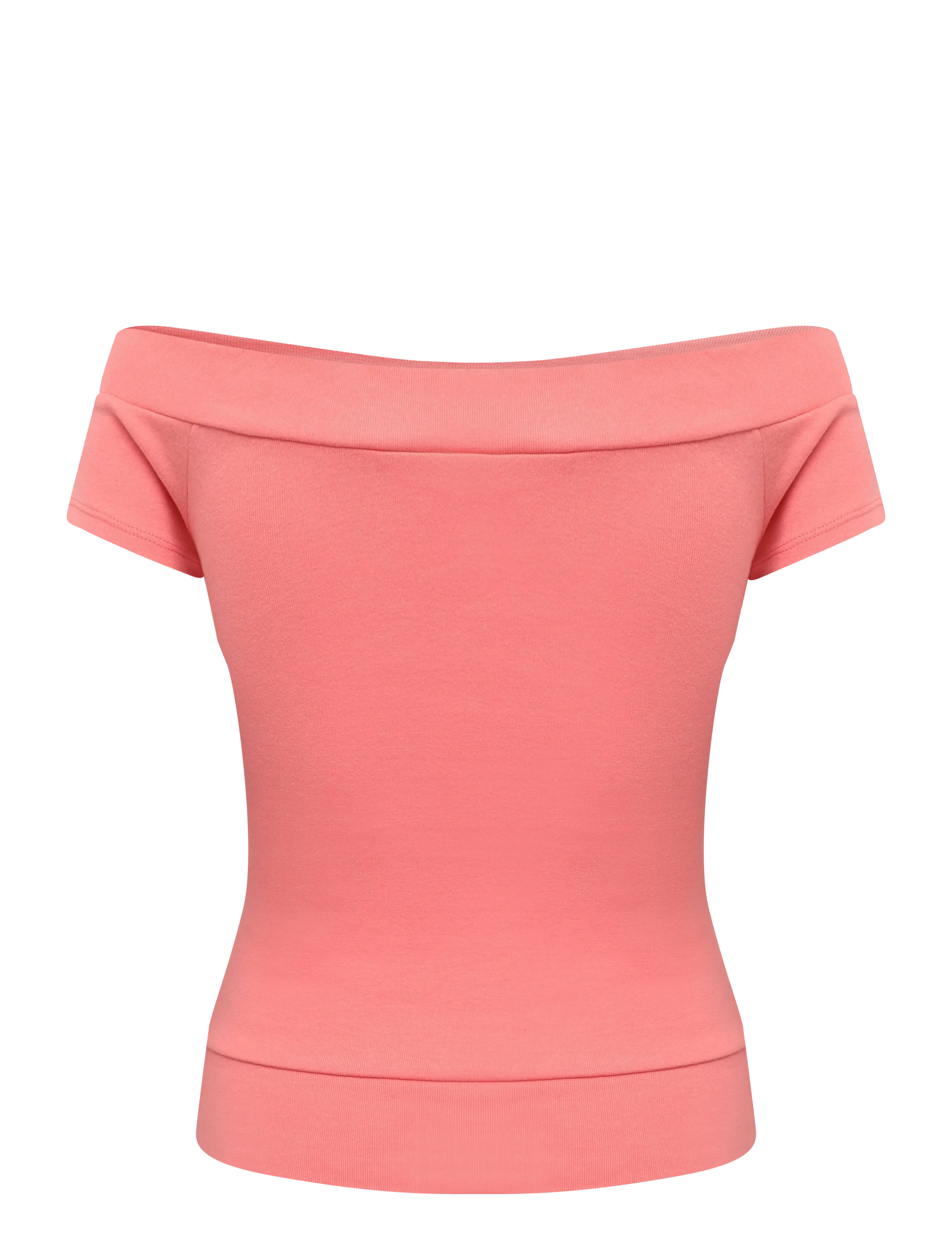 Gina Tricot - Wide neck top - t-shirts - coral - 1