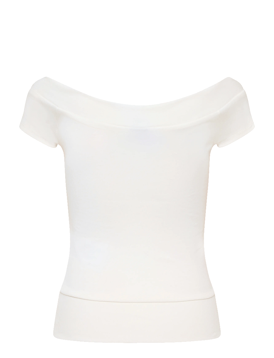 Gina Tricot - Wide neck top - offwhite - 2