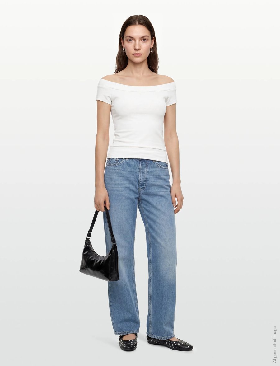 Gina Tricot - Wide neck top - offwhite - 0
