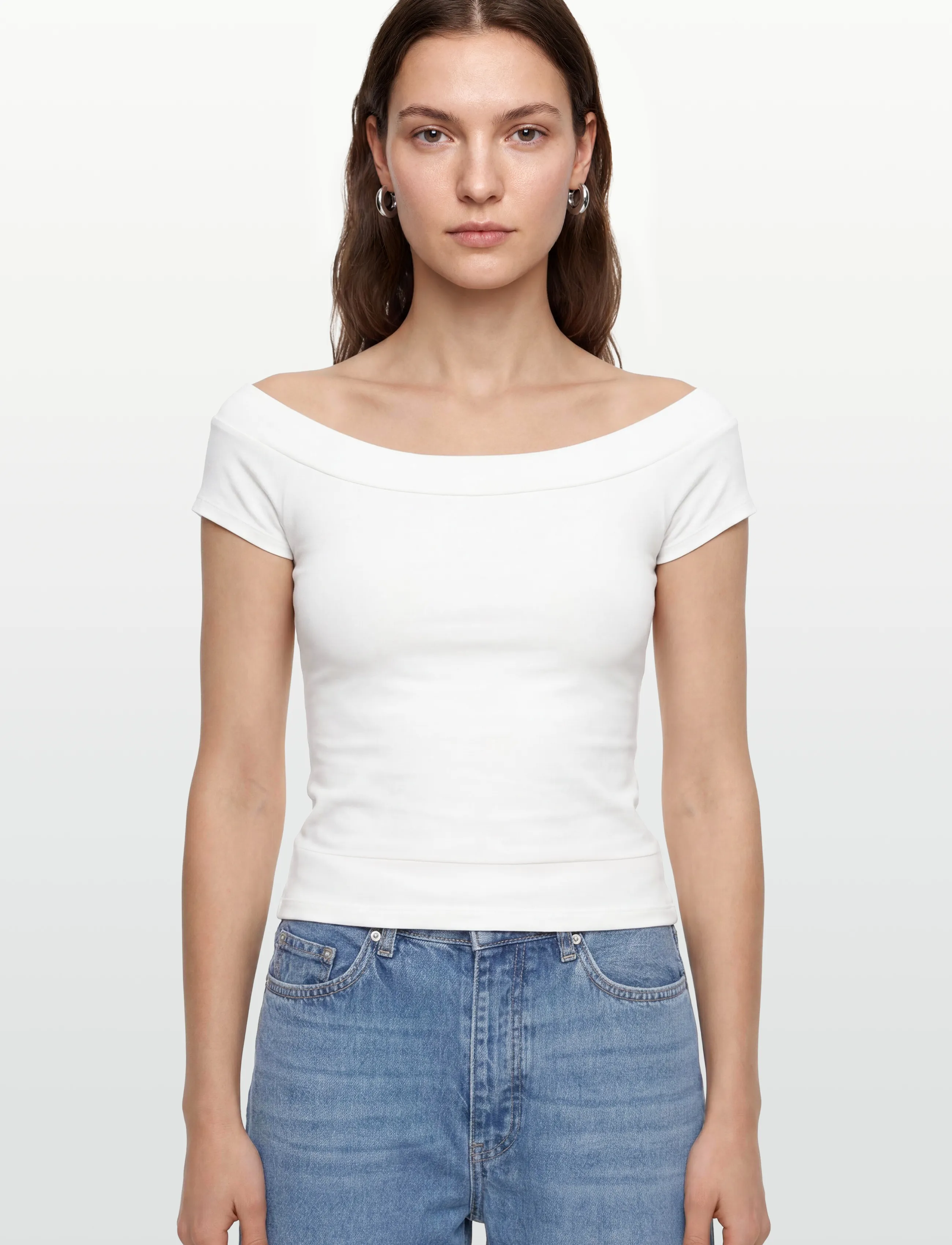 Gina Tricot - Wide neck top - offwhite - 3