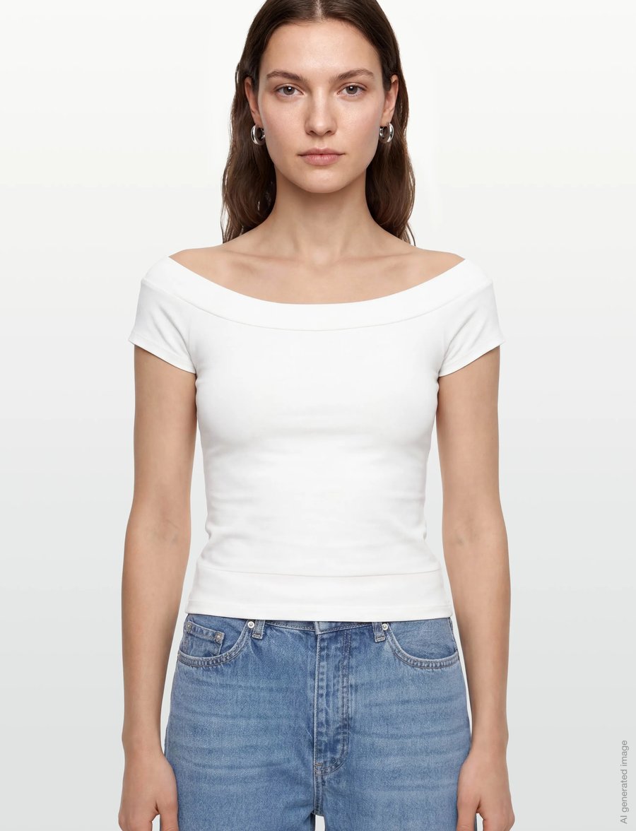 Gina Tricot - Wide neck top - offwhite - 3