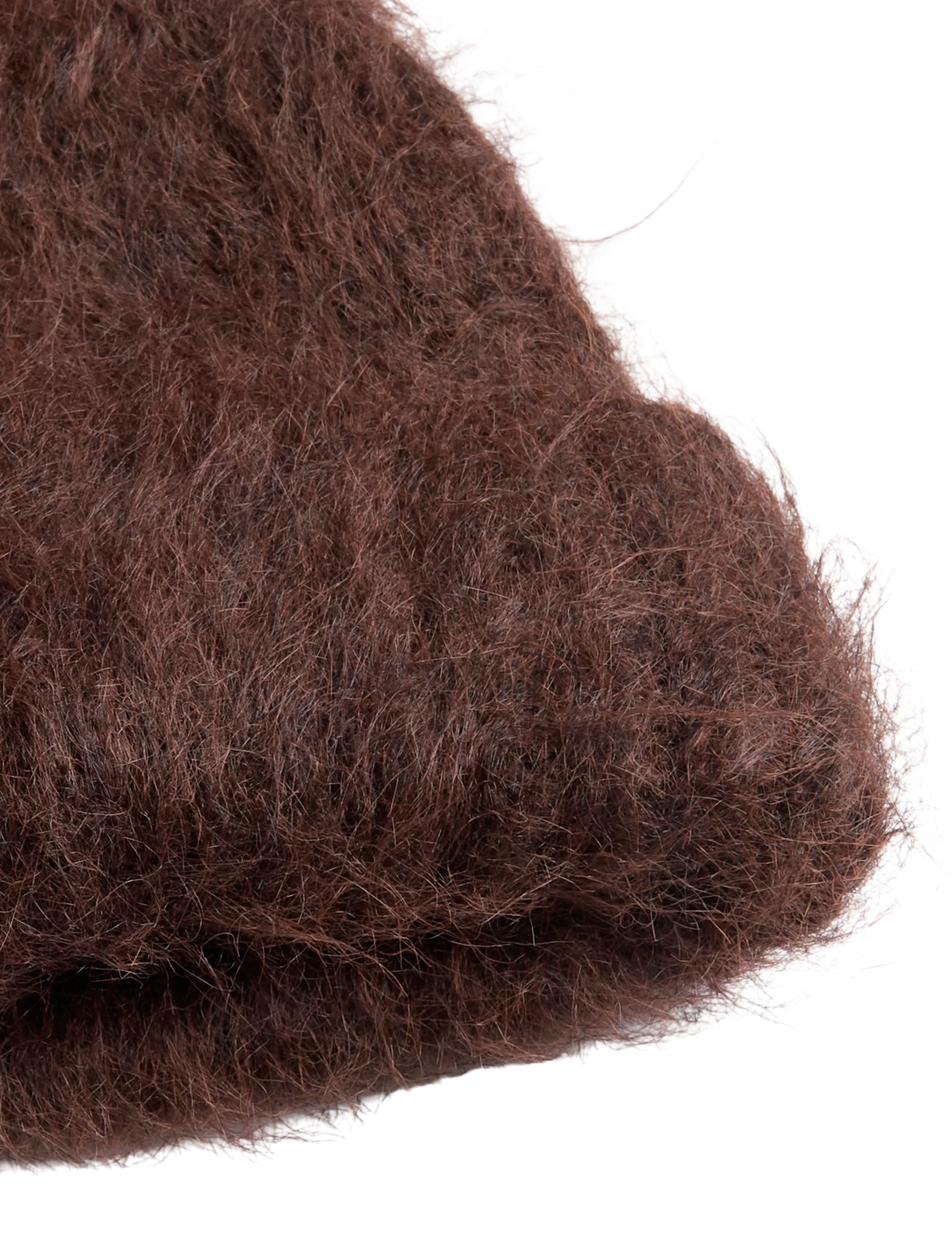 Gina Tricot - Chunky hairy beanie - kootud mütsid - dark brown (7180) - 2