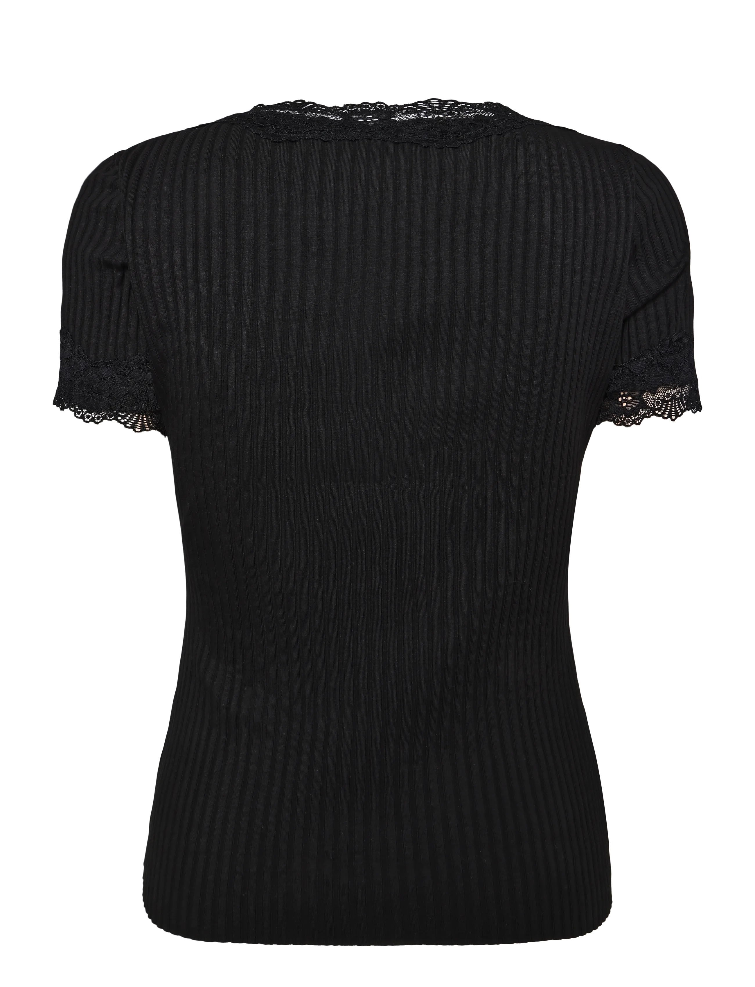 Gina Tricot - Lace detail rib top - black (9000) - 1
