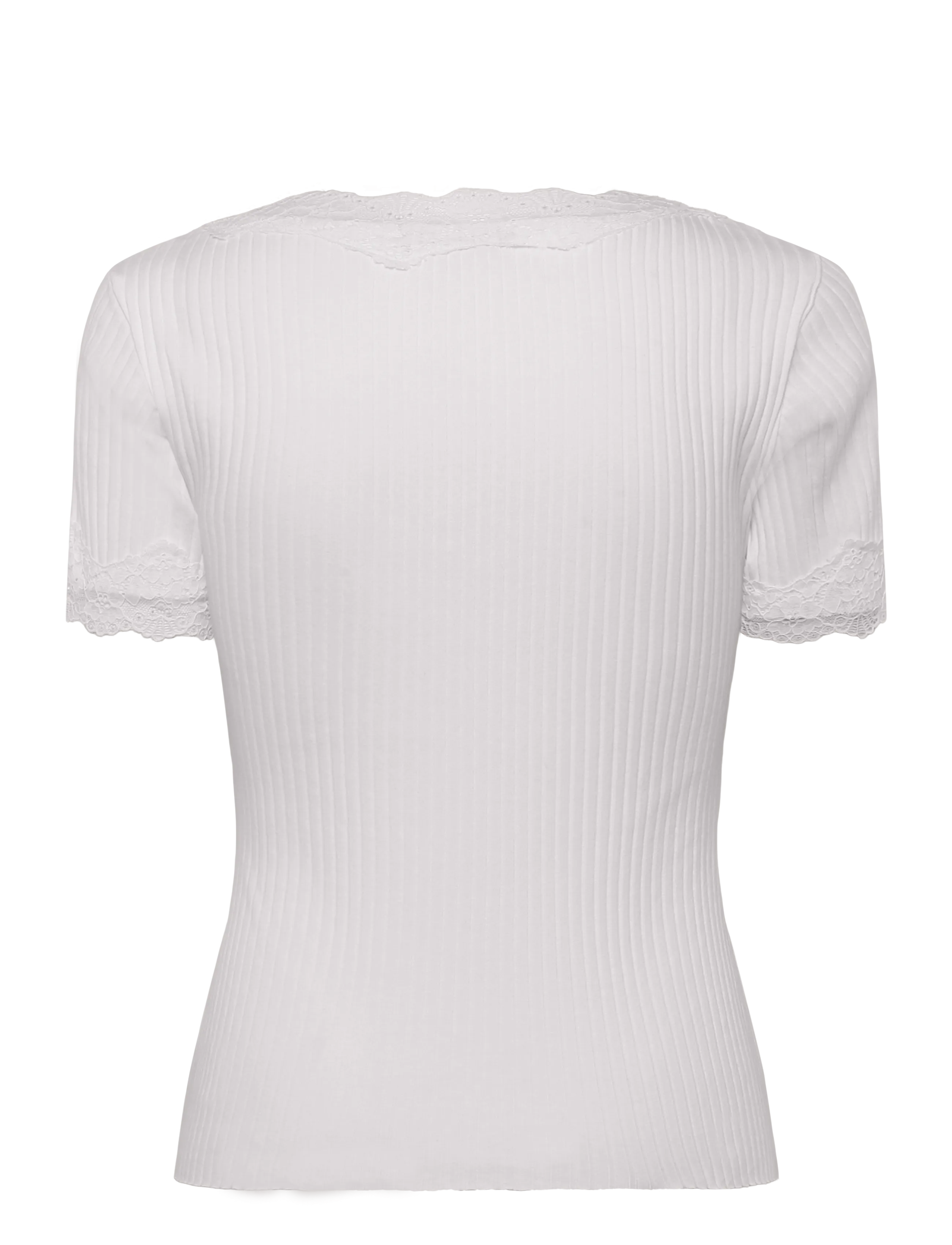 Gina Tricot - Lace detail rib top - t-särgid - offwhite - 1