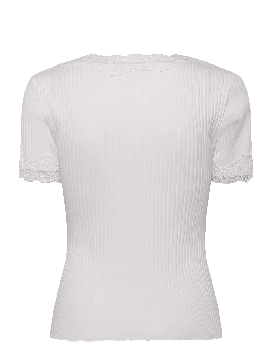 Gina Tricot - Lace detail rib top - t-särgid - offwhite - 2