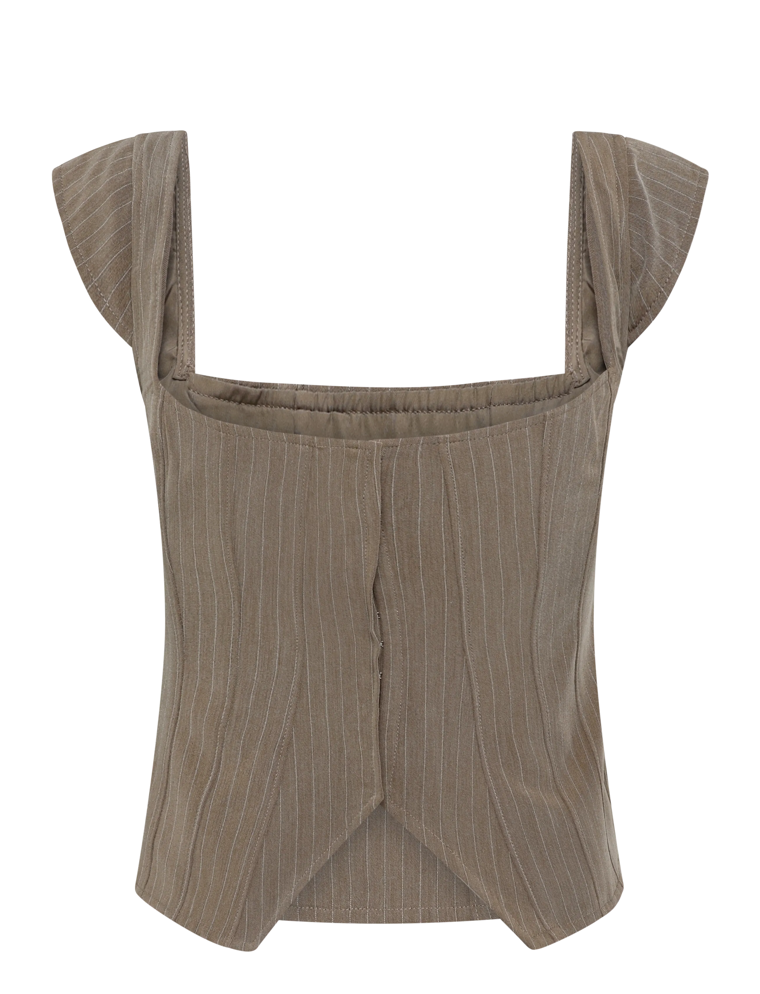 Gina Tricot - Tailored top - beige pinstripe - 1