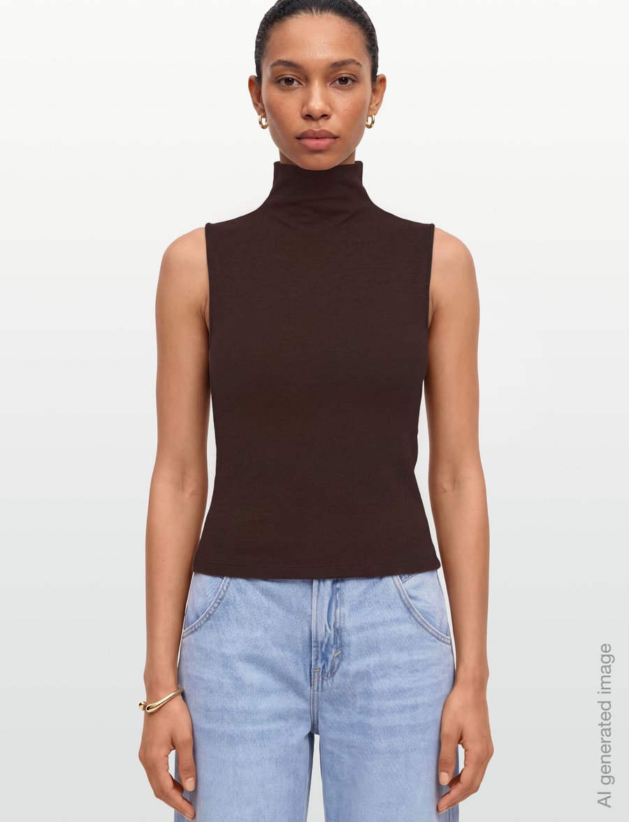 Gina Tricot - Funnel neck top - rollkragenpullover - java (6556) - 3