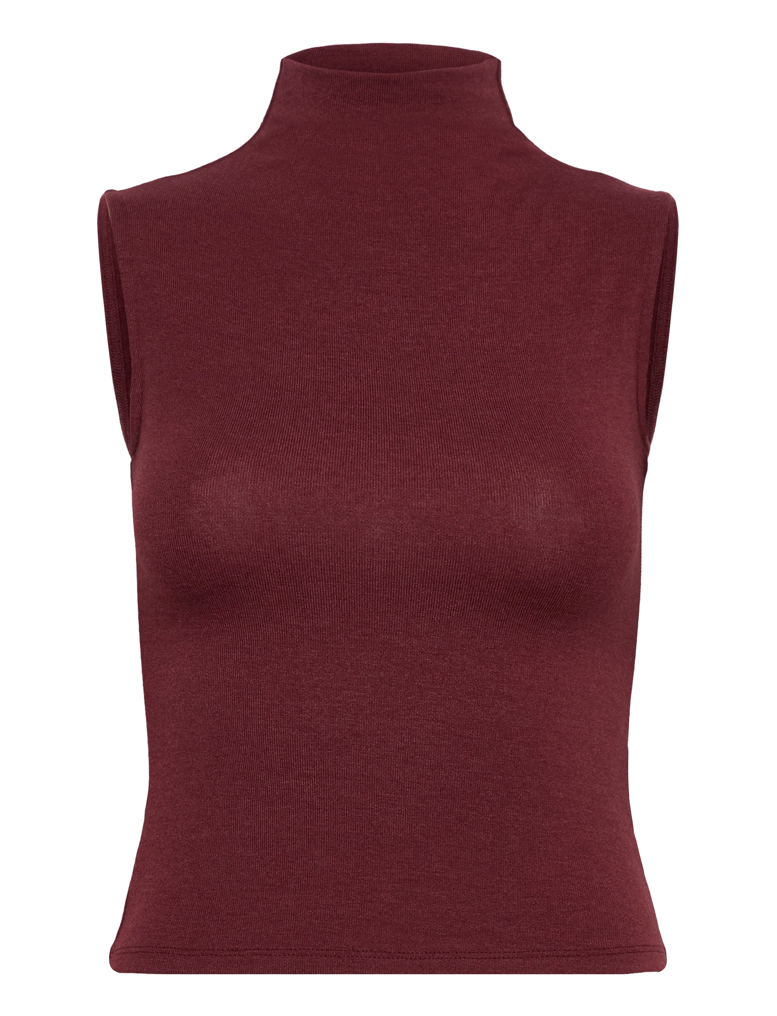 Gina Tricot Funnel neck top - Kõrge kaelusega kudumid - RED MAHOGANY / burgundy