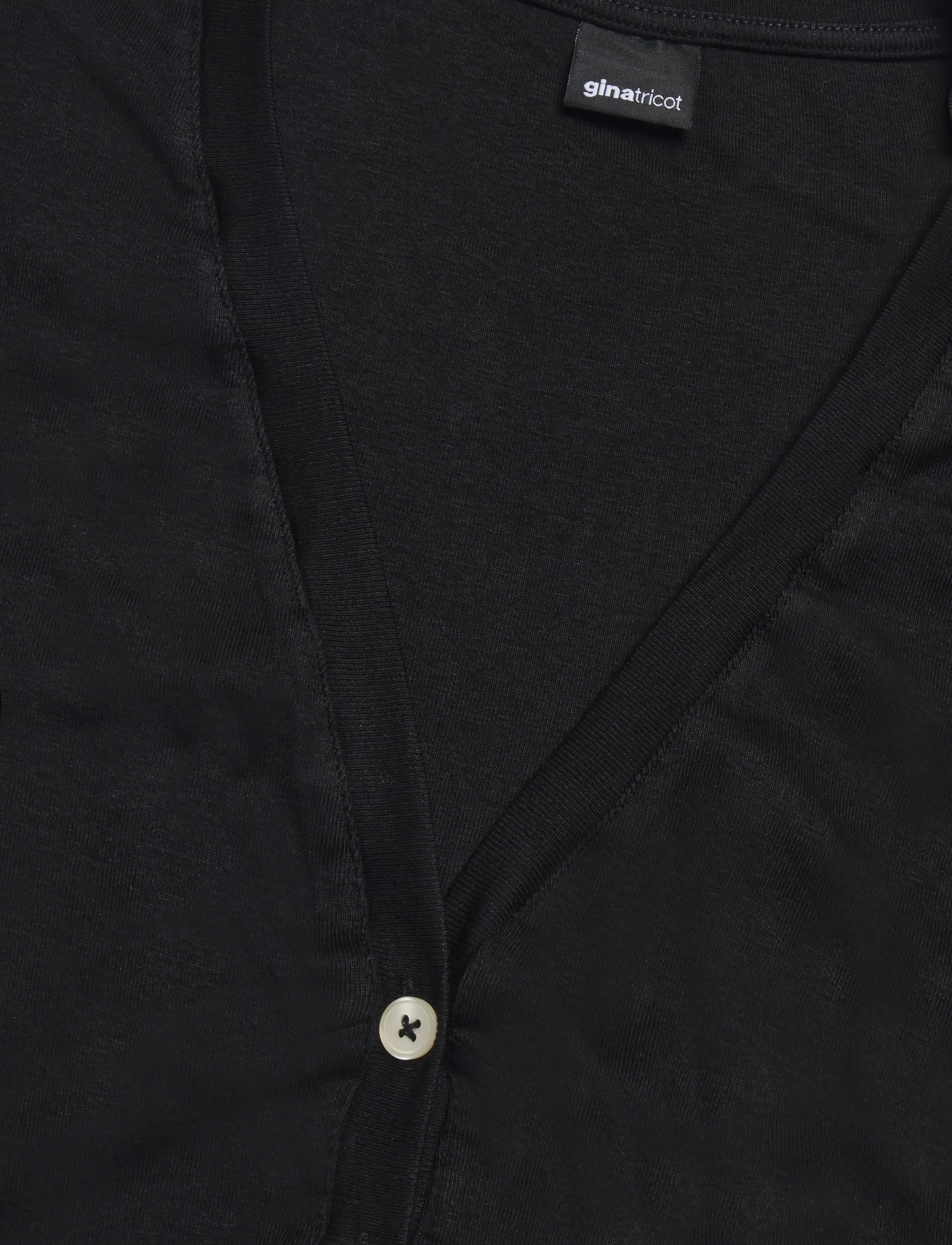 Gina Tricot - V-neck button top - black (9000) - 2