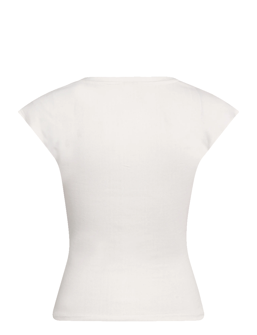 Gina Tricot - V-neck button top - t-shirts - offwhite - 1