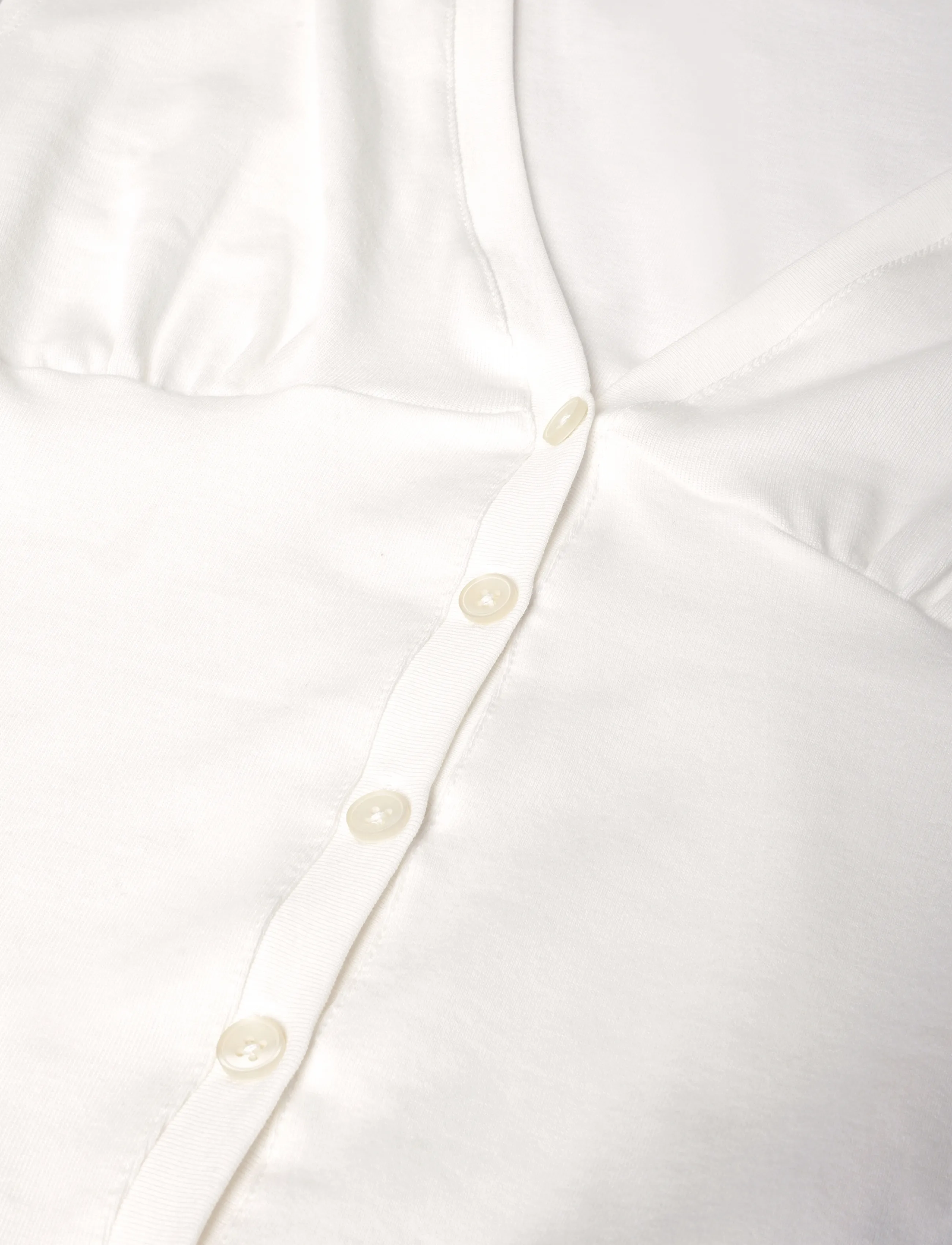 Gina Tricot - V-neck button top - offwhite - 2