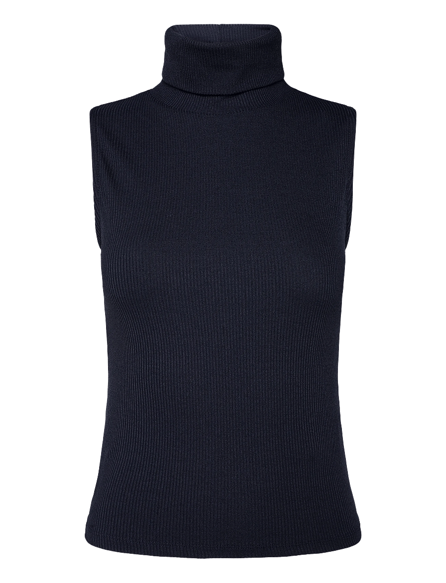 Gina Tricot - Rib polo top - kõrge kaelusega kudumid - sky captain - 0