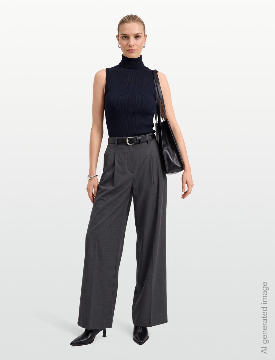 Gina Tricot - Rib polo top - polotröjor - sky captain - 0