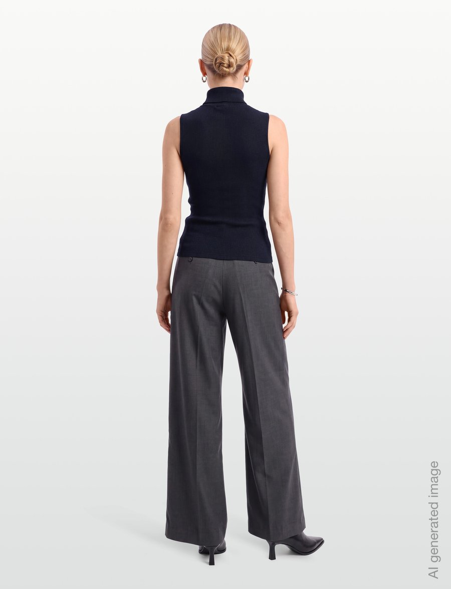 Gina Tricot - Rib polo top - polotröjor - sky captain - 4