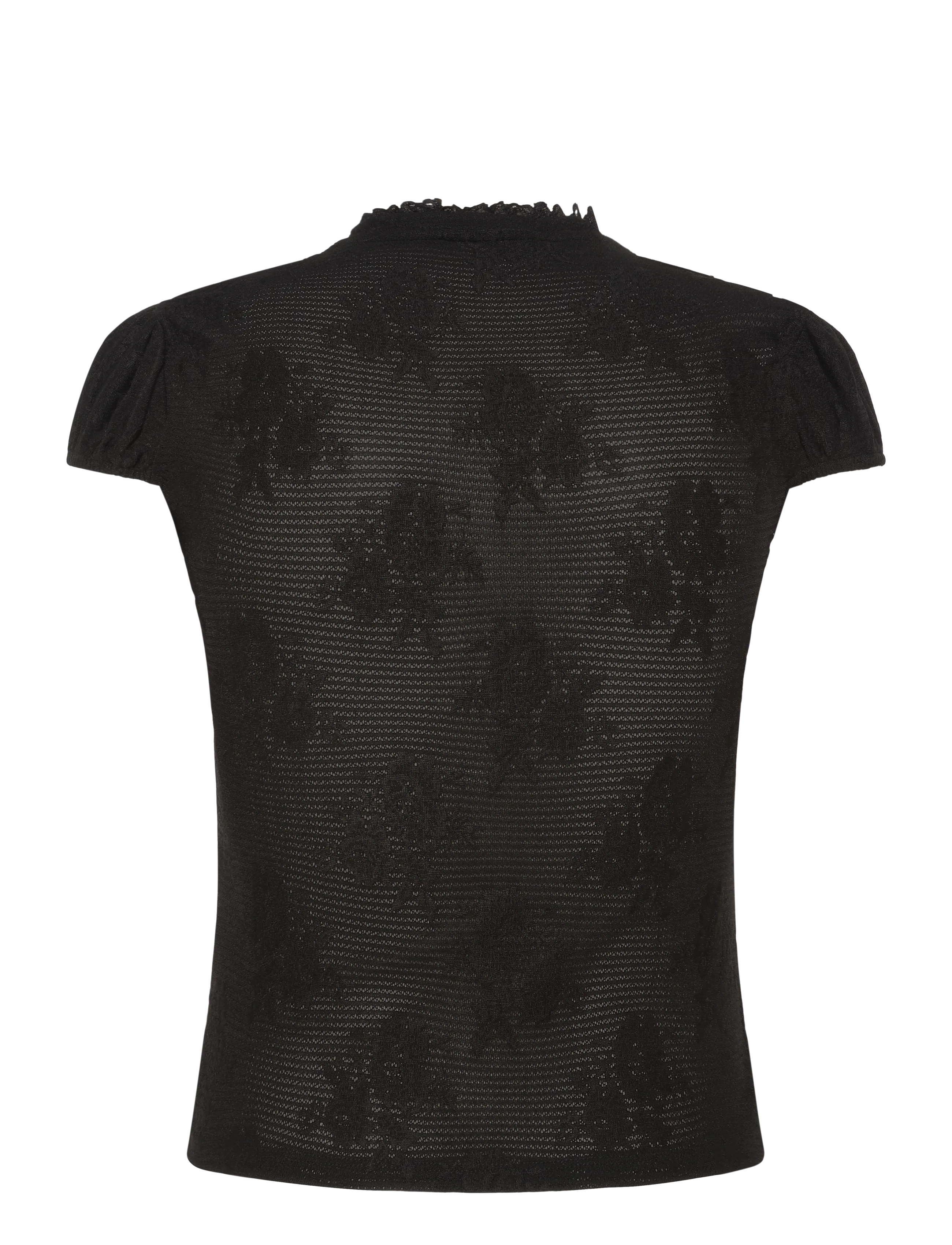 Gina Tricot - Keyhole tie top - lühikeste varrukatega pluusid - black (9000) - 1
