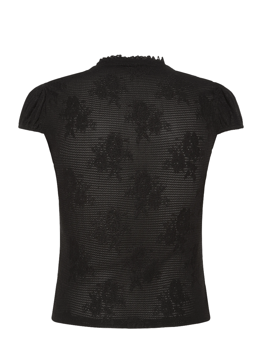 Gina Tricot - Keyhole tie top - lühikeste varrukatega pluusid - black (9000) - 1