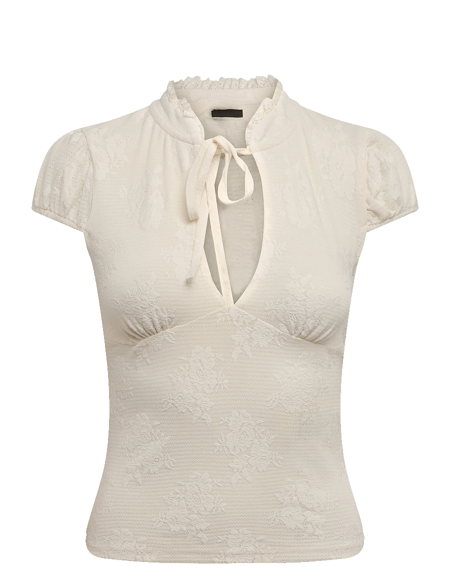 Gina Tricot - Keyhole tie top - cream (1047) - 0