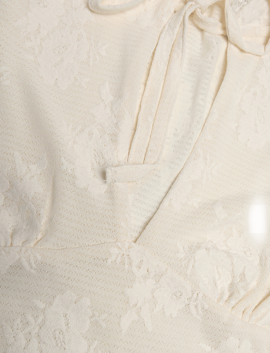 Gina Tricot - Keyhole tie top - cream (1047) - 2