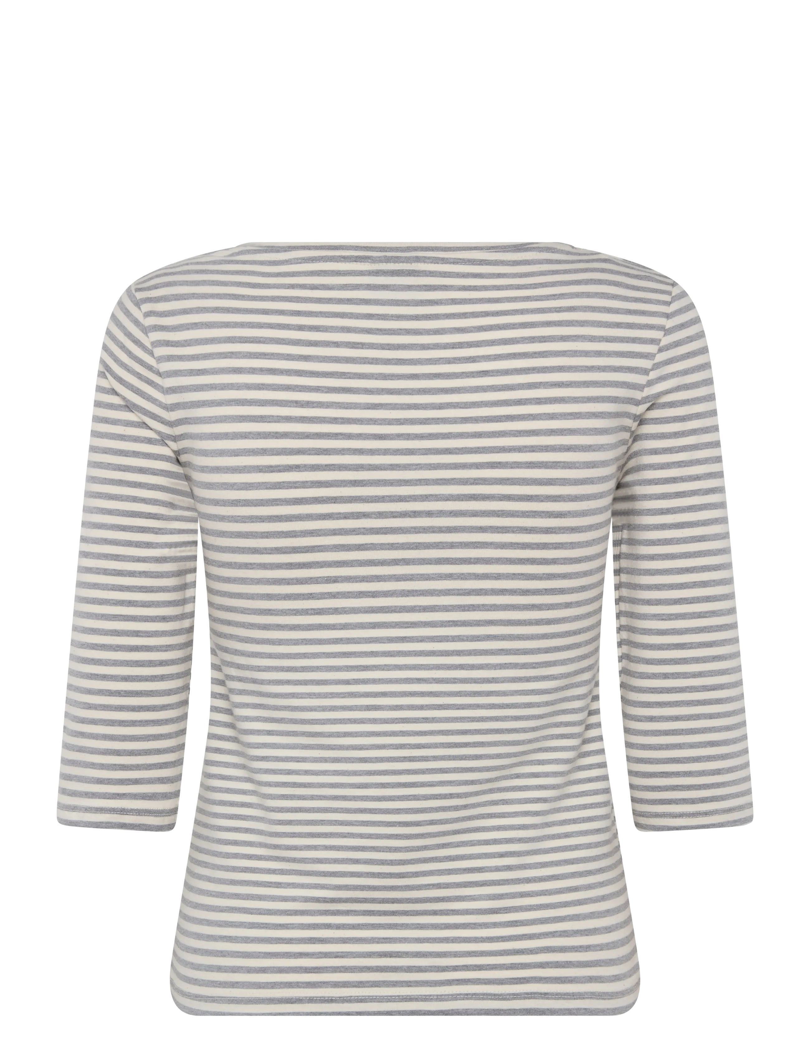 Gina Tricot - V-neck quarter sleeve top - långärmade toppar - grey stripe (6513) - 1