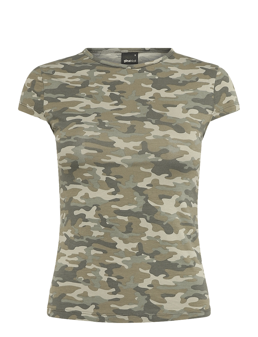 Gina Tricot - Camo baby tee - t-särgid - camo - 0