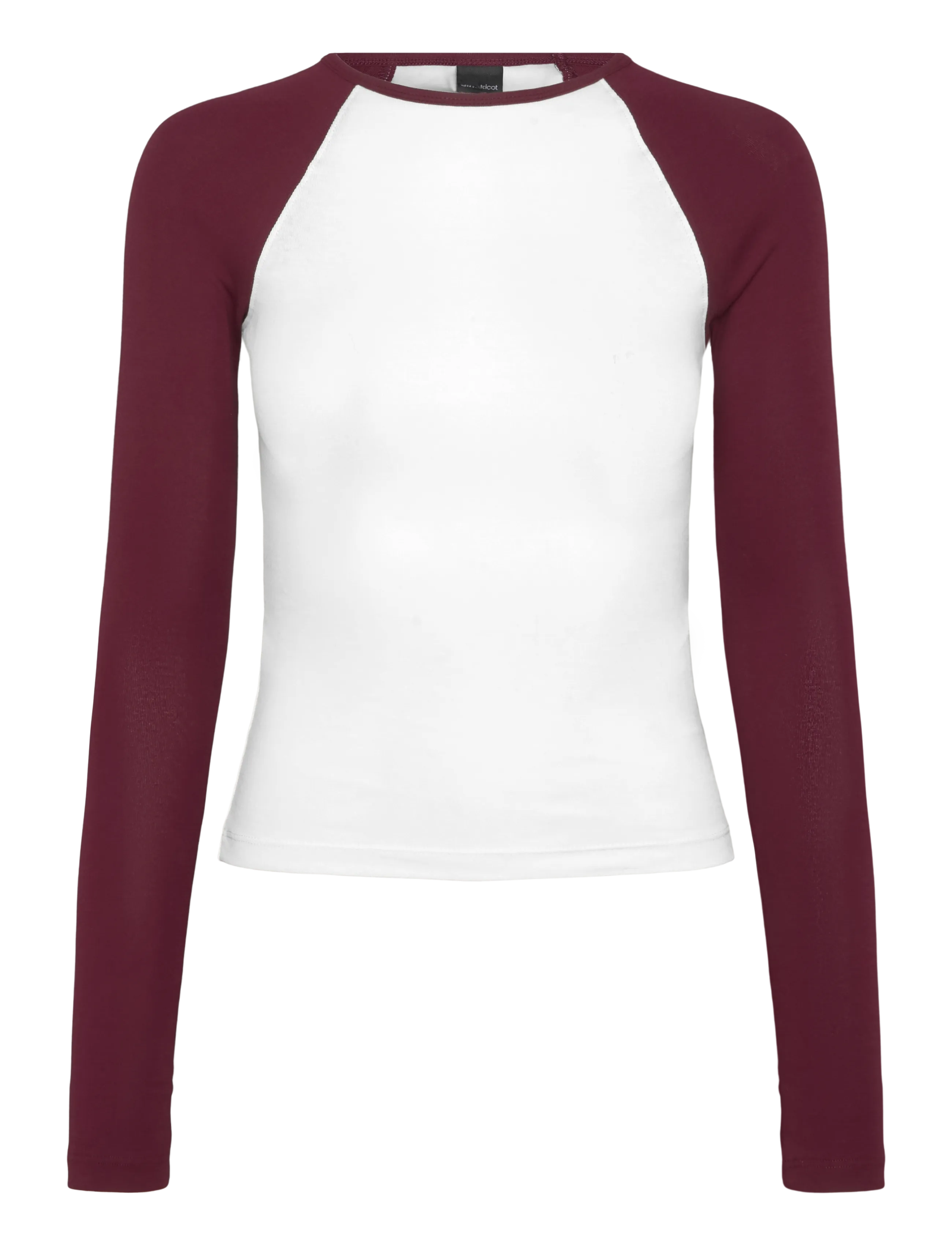 Gina Tricot Contrast long sleeve top - Langærmede toppe - BURGUNDY/WHITE / burgundy