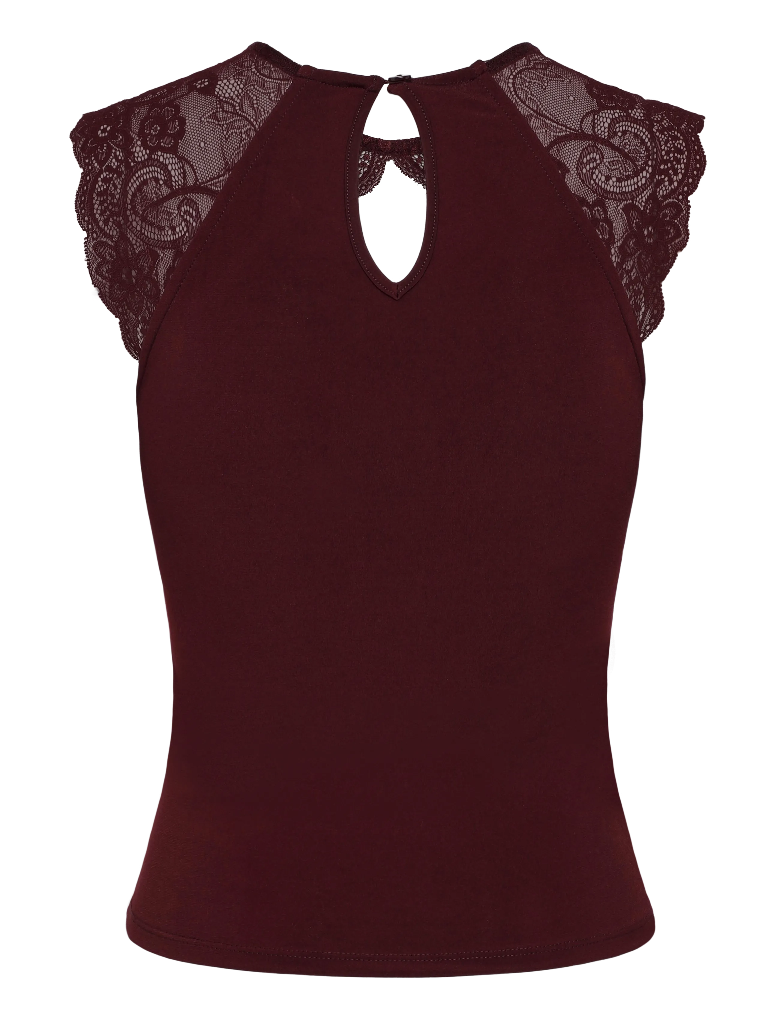Gina Tricot - Lace detail top - linnen - windsor wine - 1