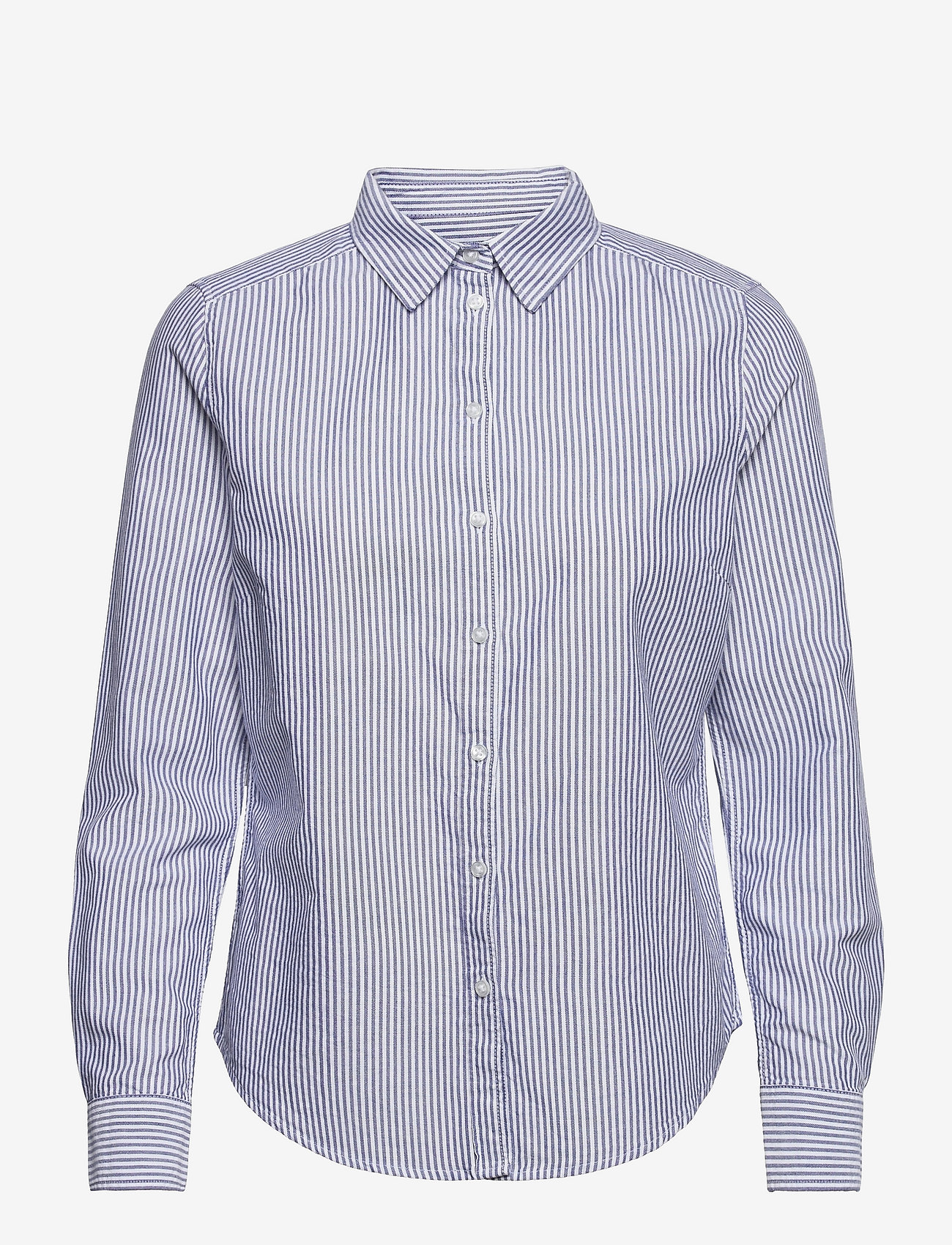 Gina Tricot - Jessie shirt - langærmede skjorter - white/cobolt - 0