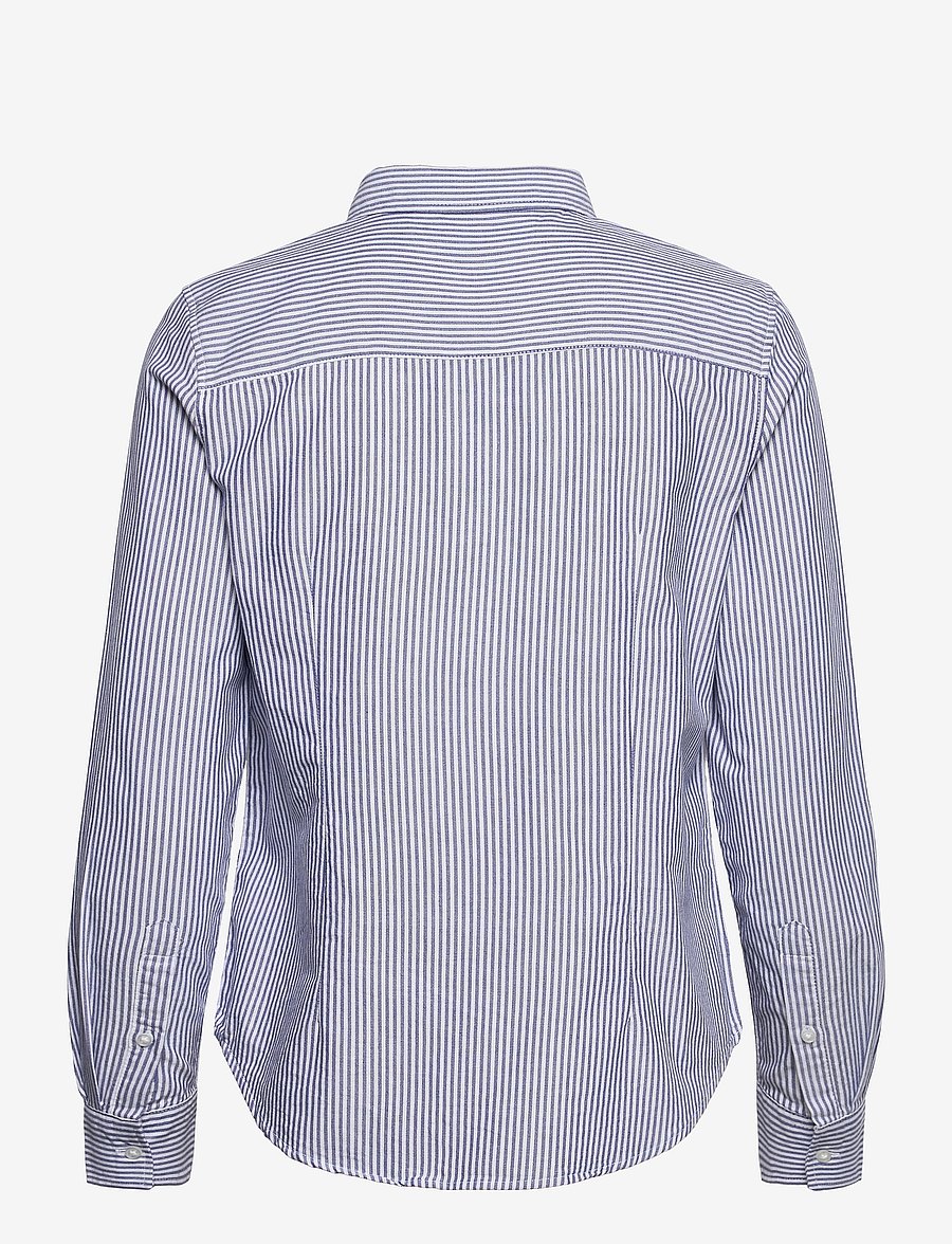 Gina Tricot - Jessie shirt - langärmlige hemden - white/cobolt - 1