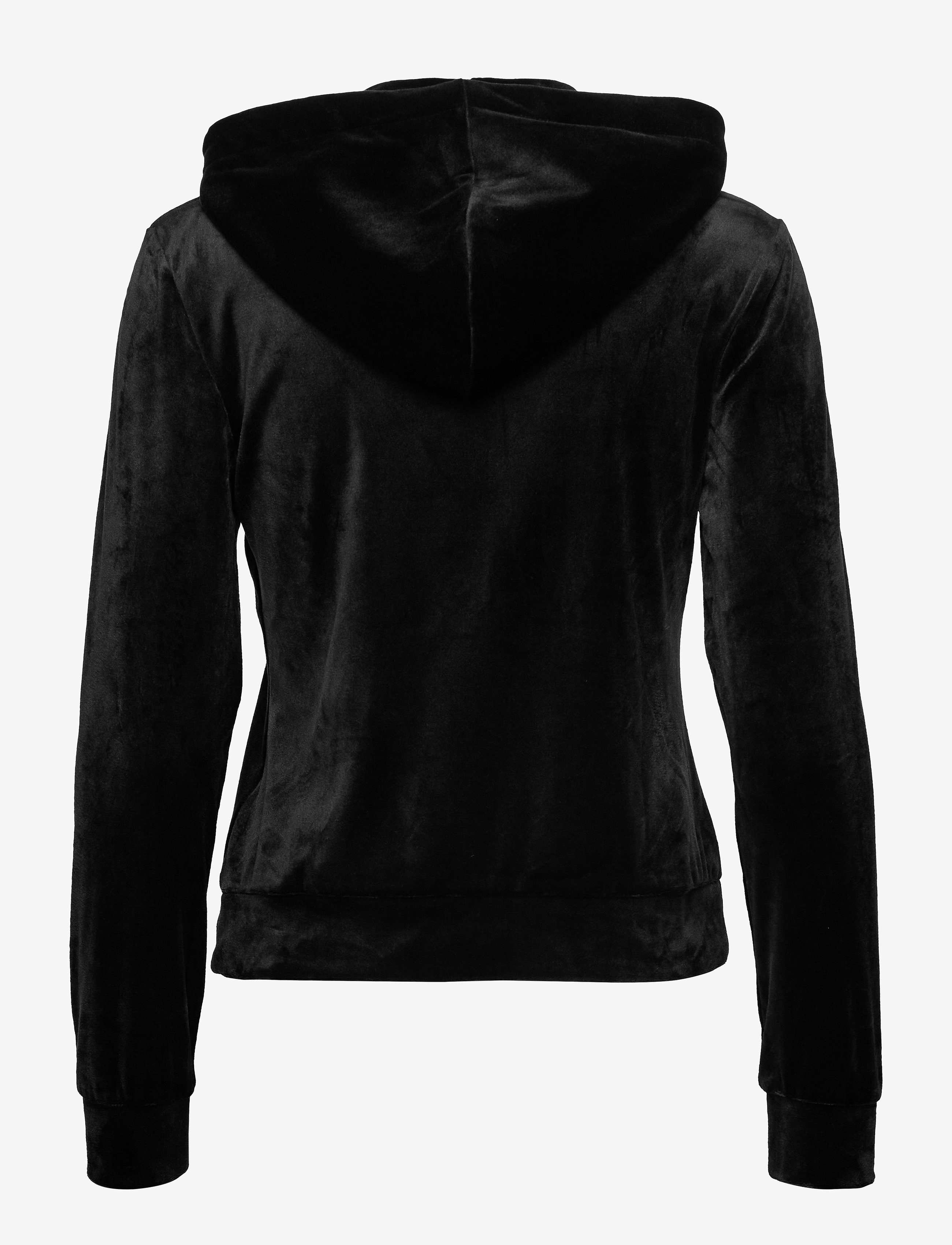 Gina Tricot - Cecilia velour hoodie - kapuzenpullover - black (9000) - 1