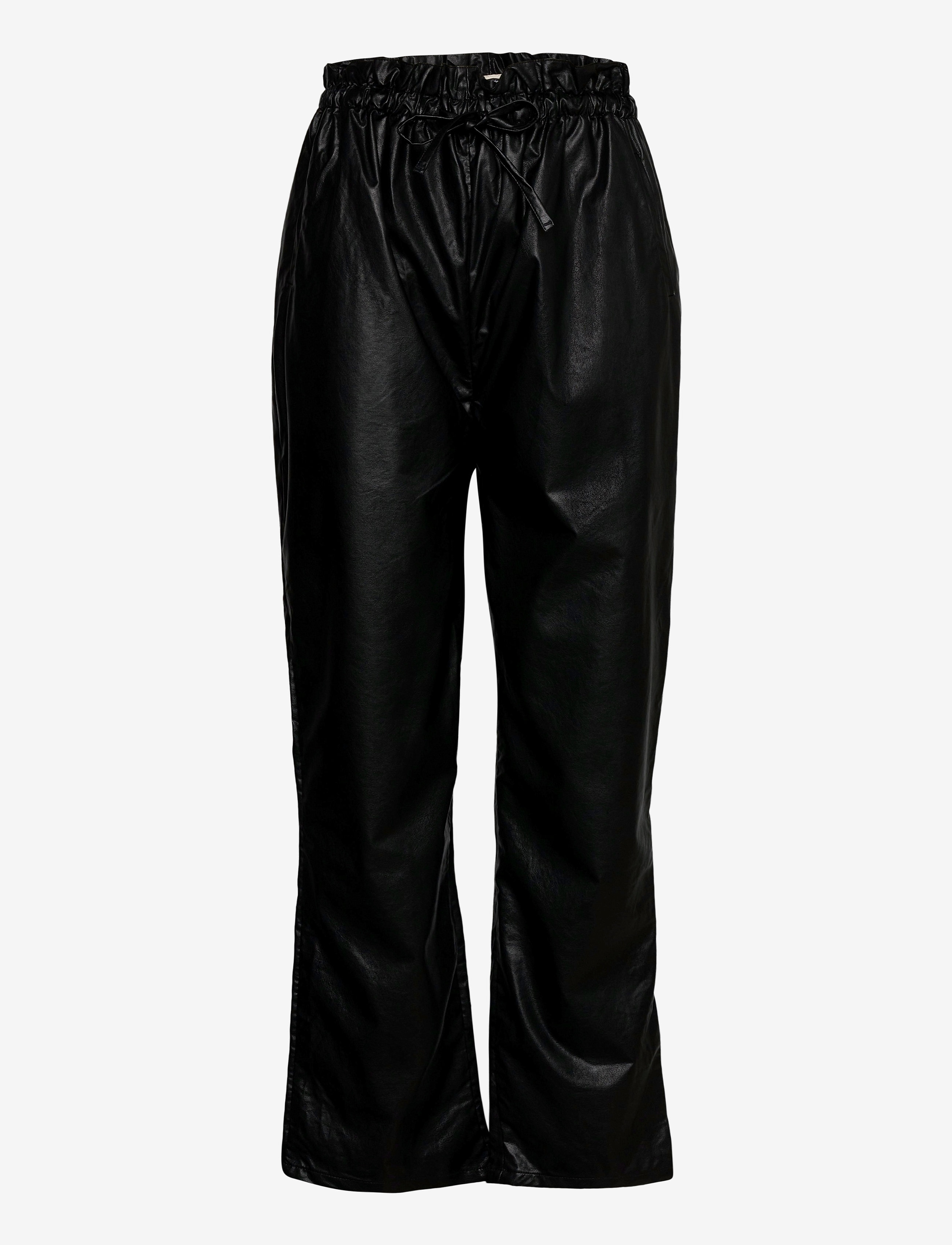 Gina Tricot Vera pu trousers - Bukser - BLACK (9000) / black