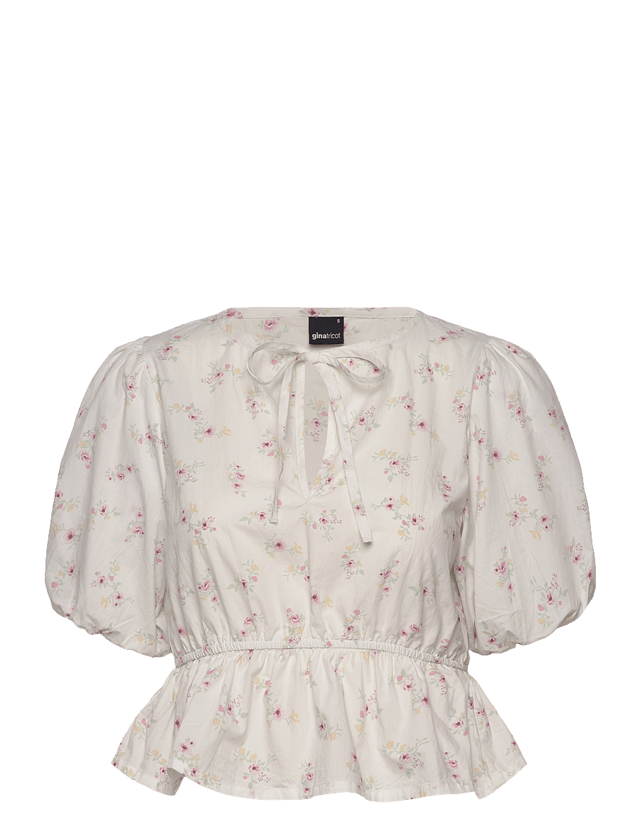 Gina Tricot - Peplum top - short-sleeved blouses - flower aop (2058) - 0