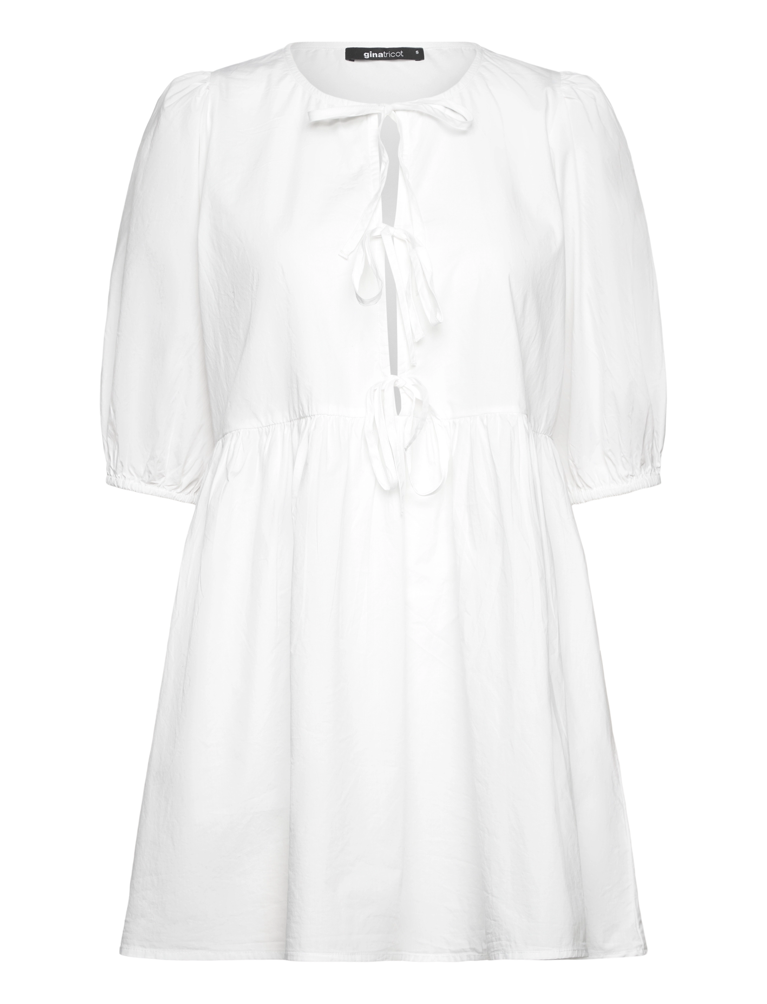 Gina Tricot Front Tie Dress, S, White, Kjoler > Kort Kjole, Dame