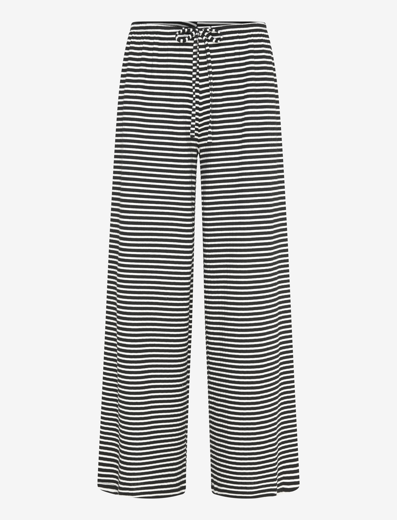 Gina Tricot - Striped soft trousers - natbukser - black/white str (1446) - 0